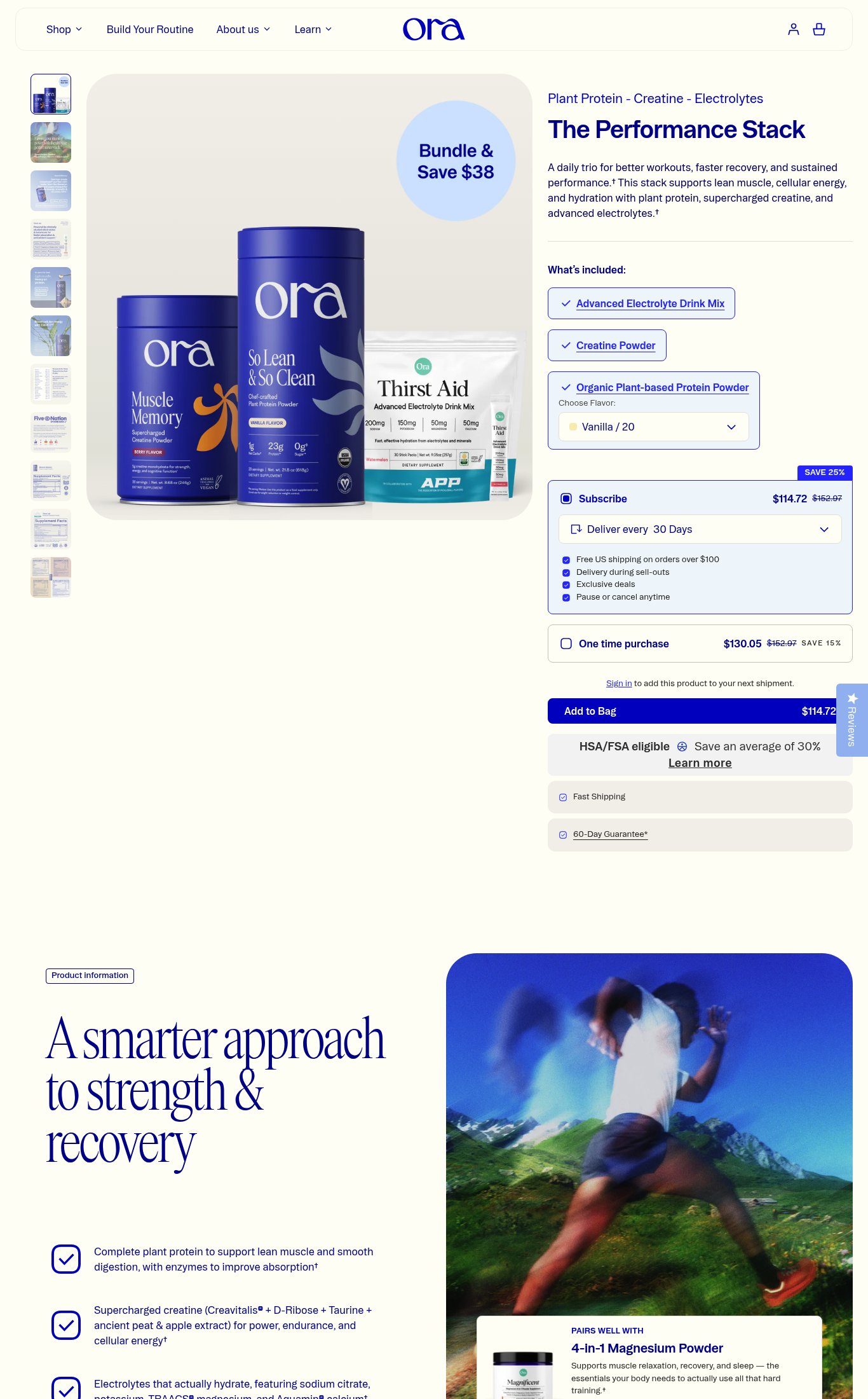 Ora Organic page