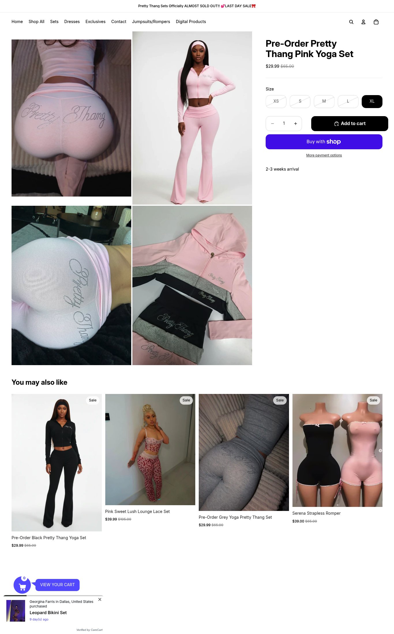 Prettythang.com page