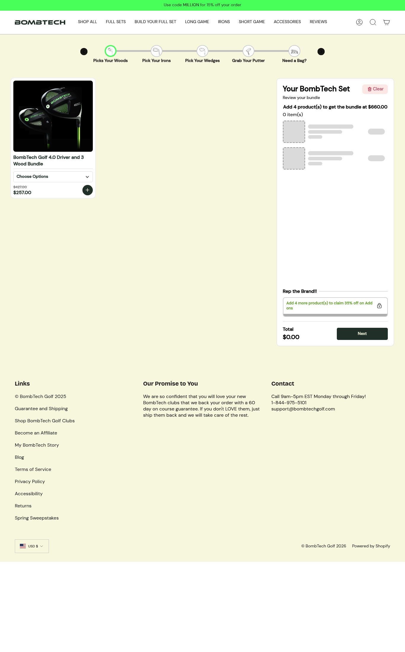 BombTech Golf page