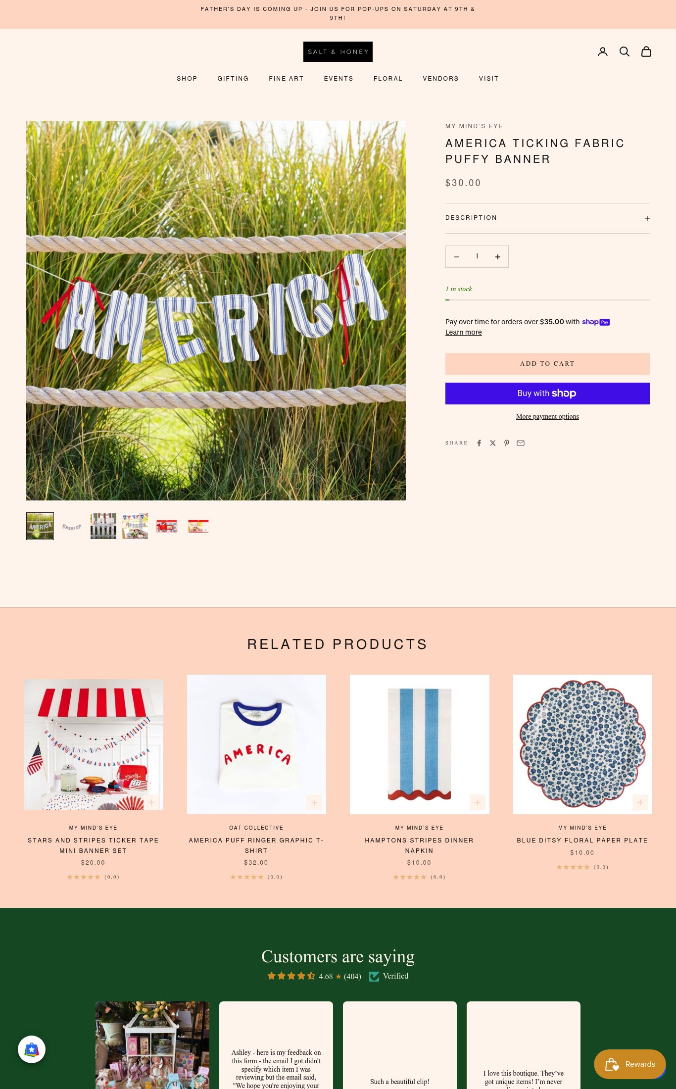 Salt & Honey Market page