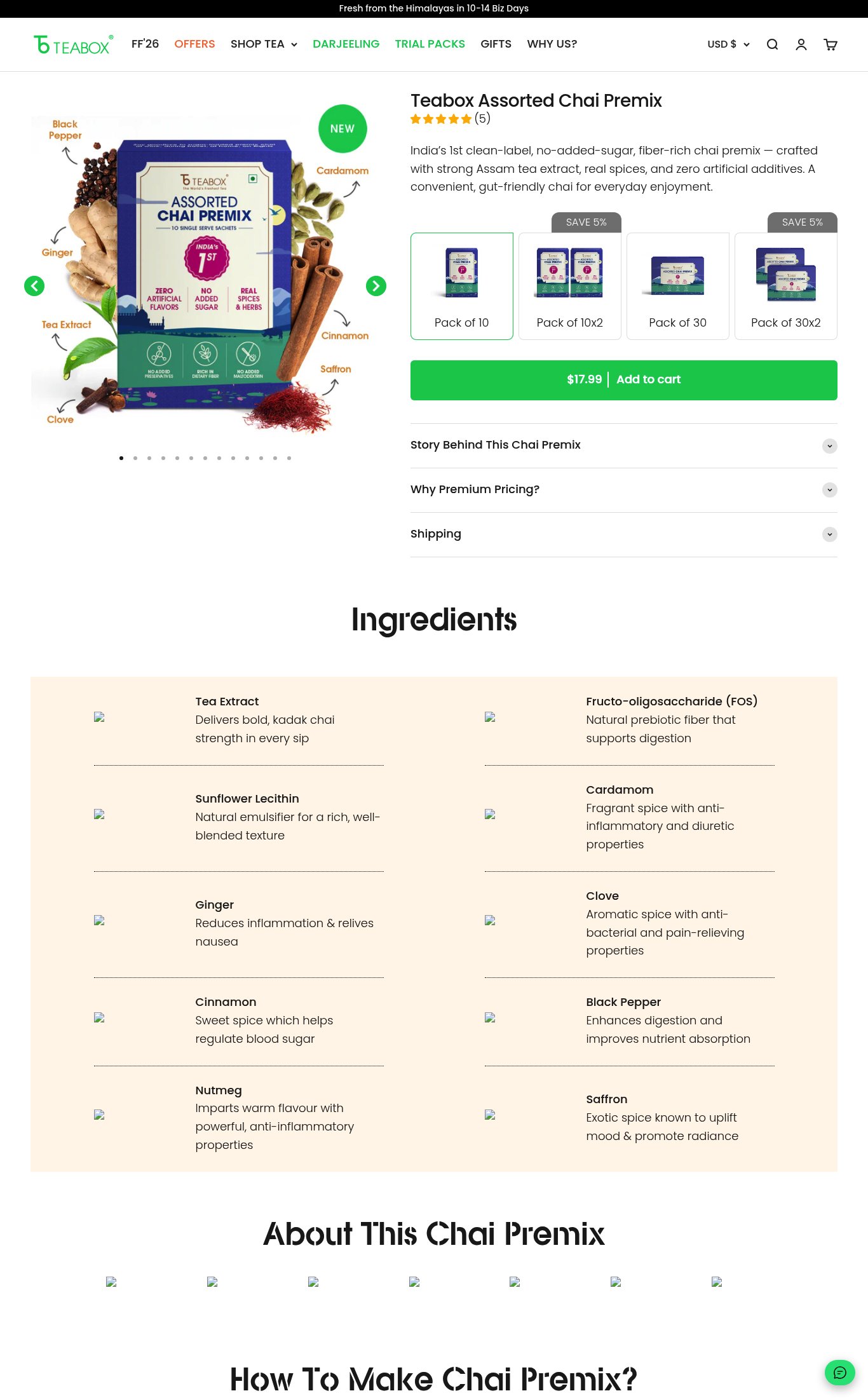 Teabox page as we captured it
