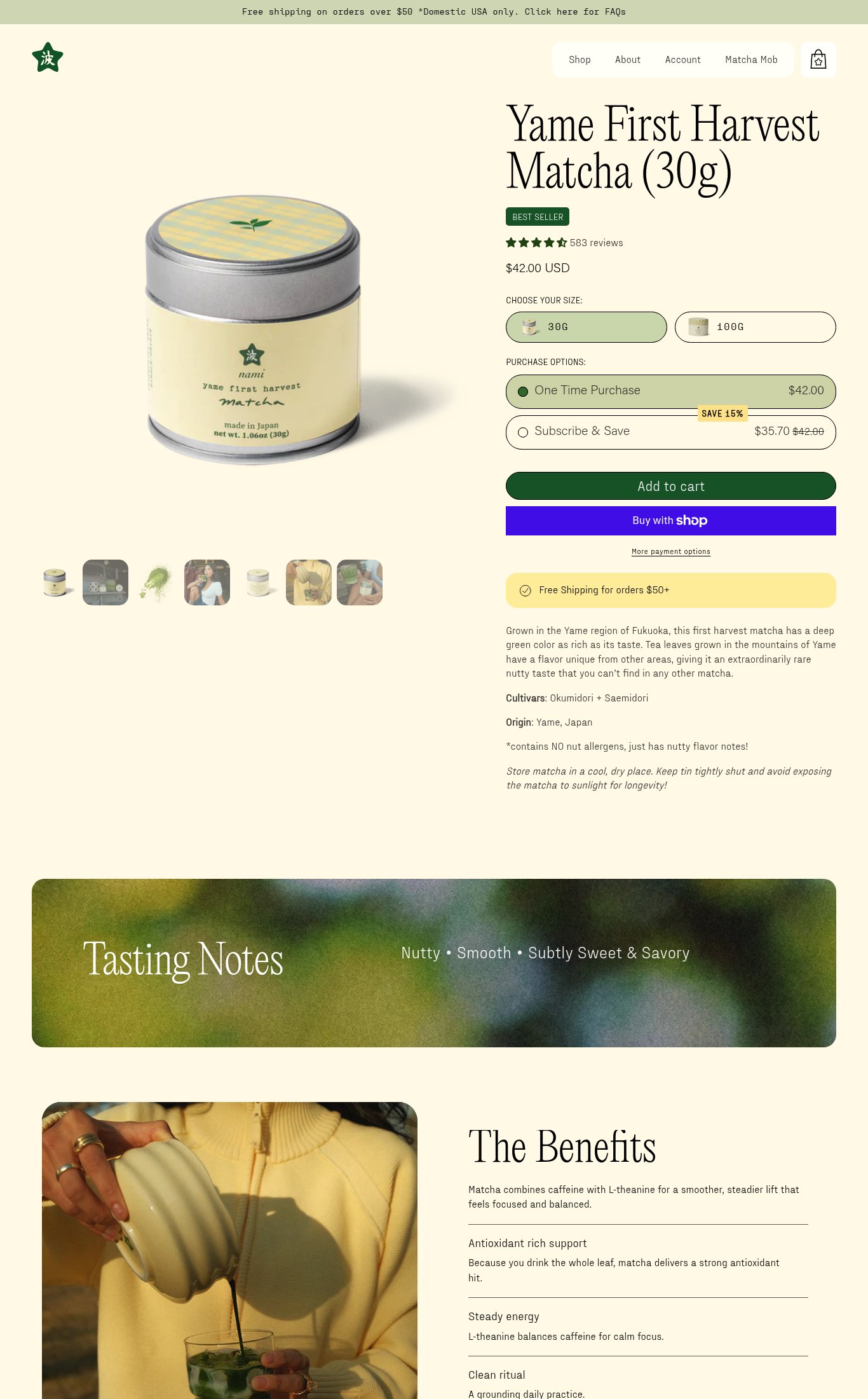 Nami Matcha page