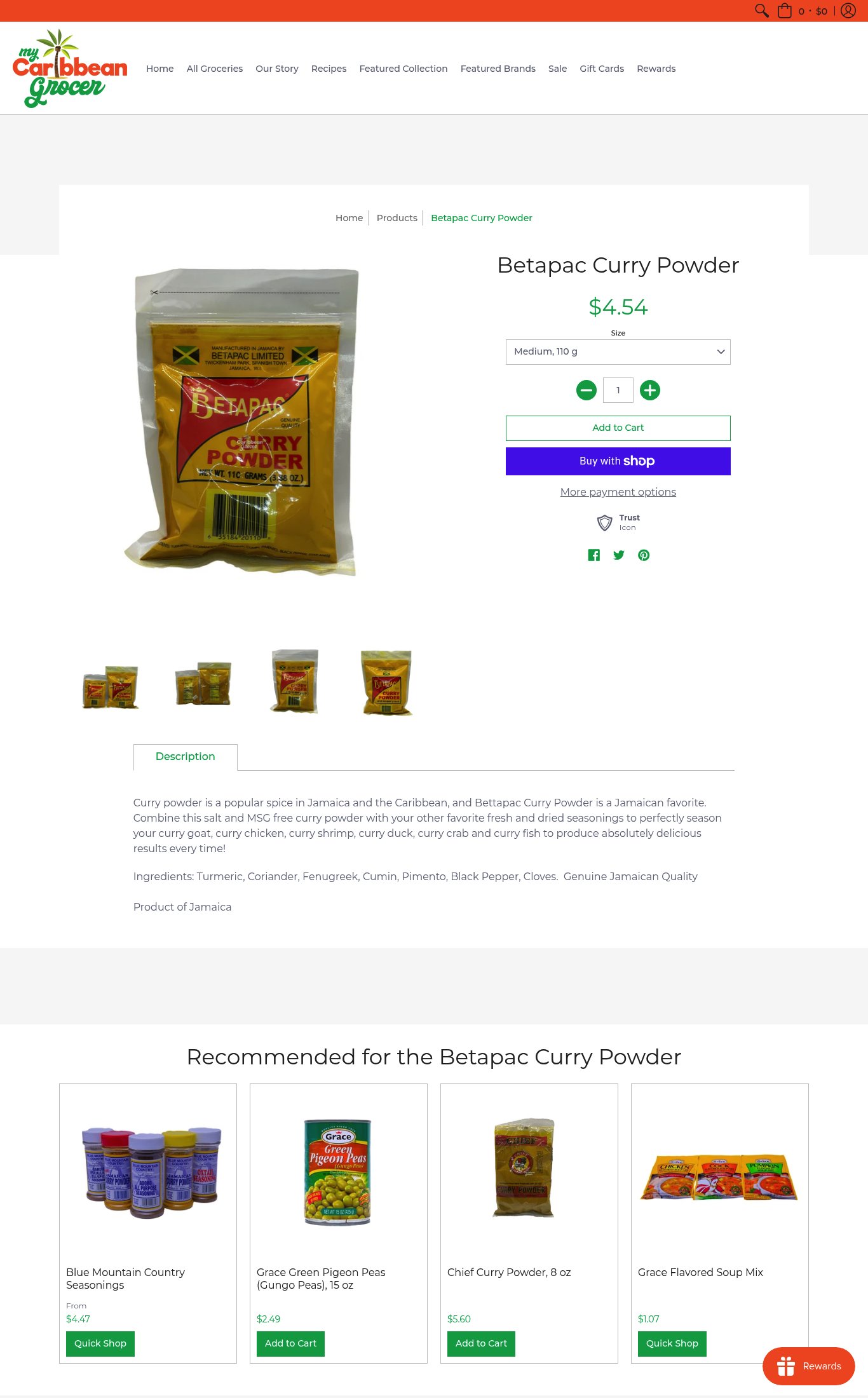My Caribbean Grocer page