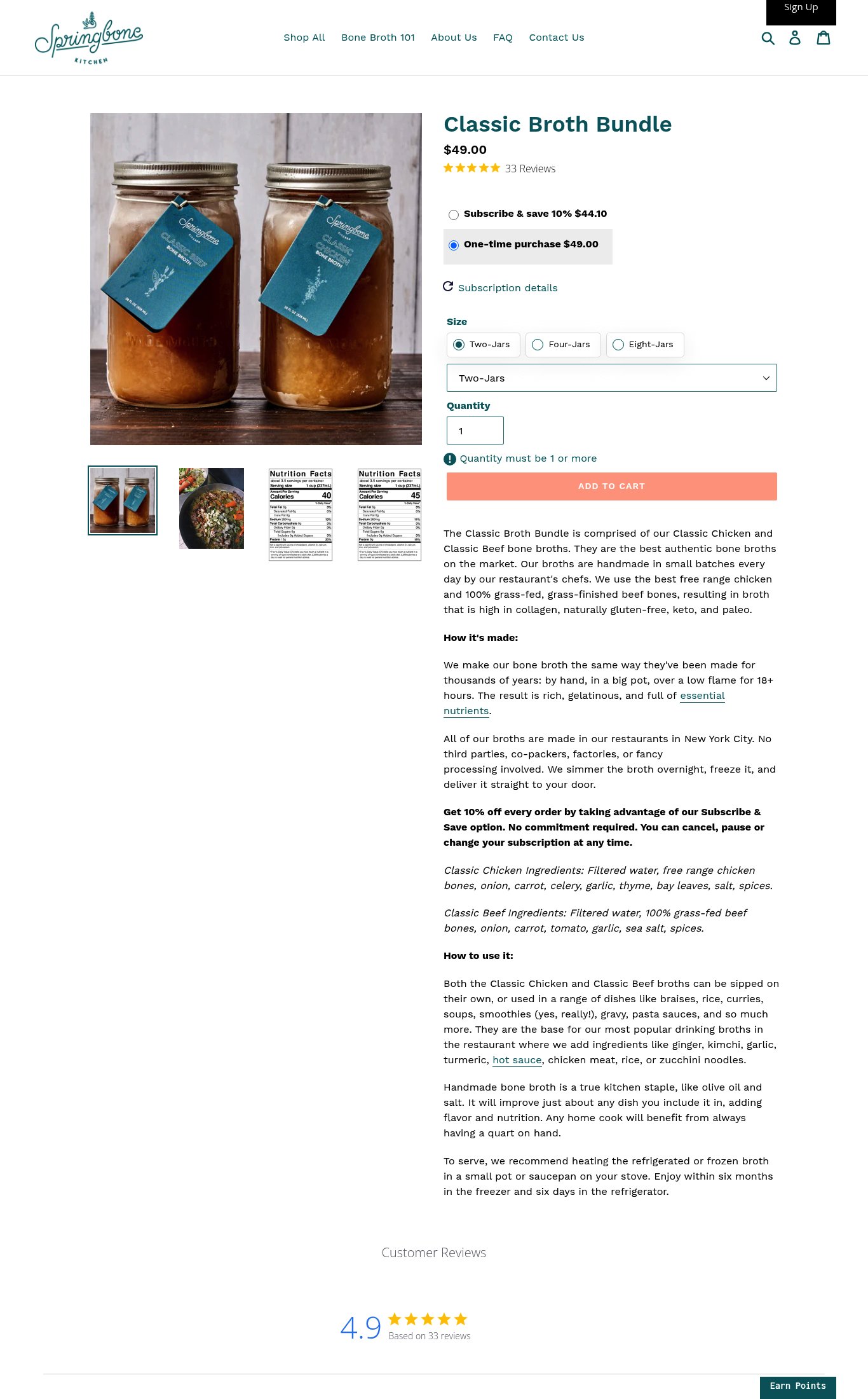 Springbone Kitchen page