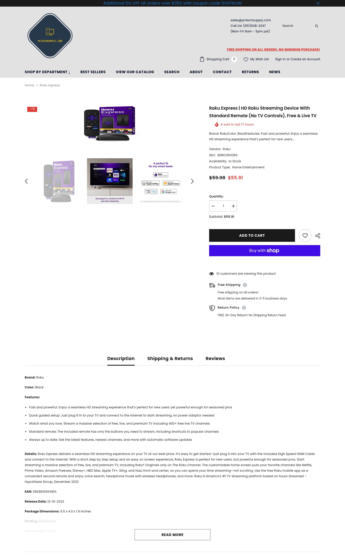 PCTechSupply.com page