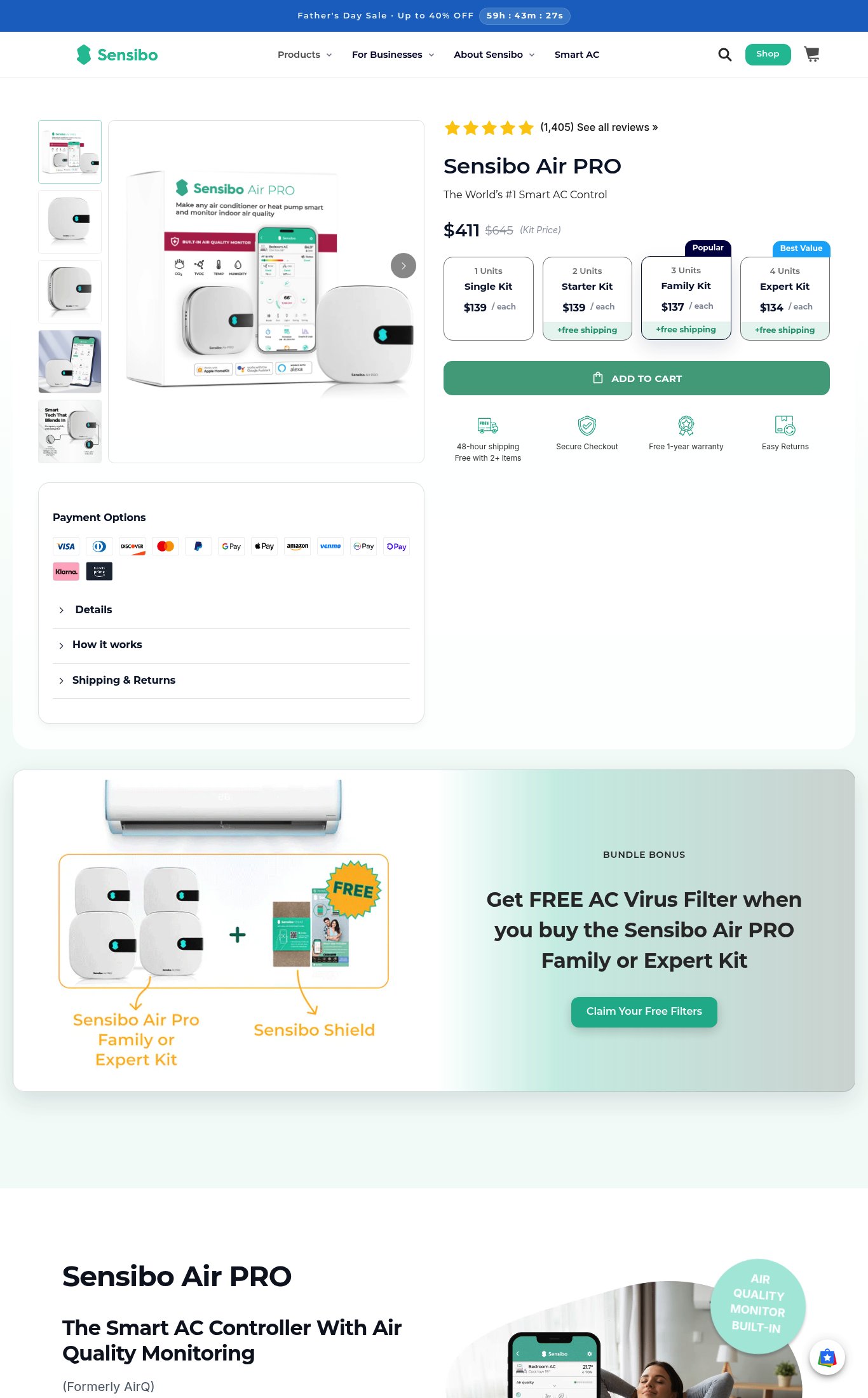 Sensibo page