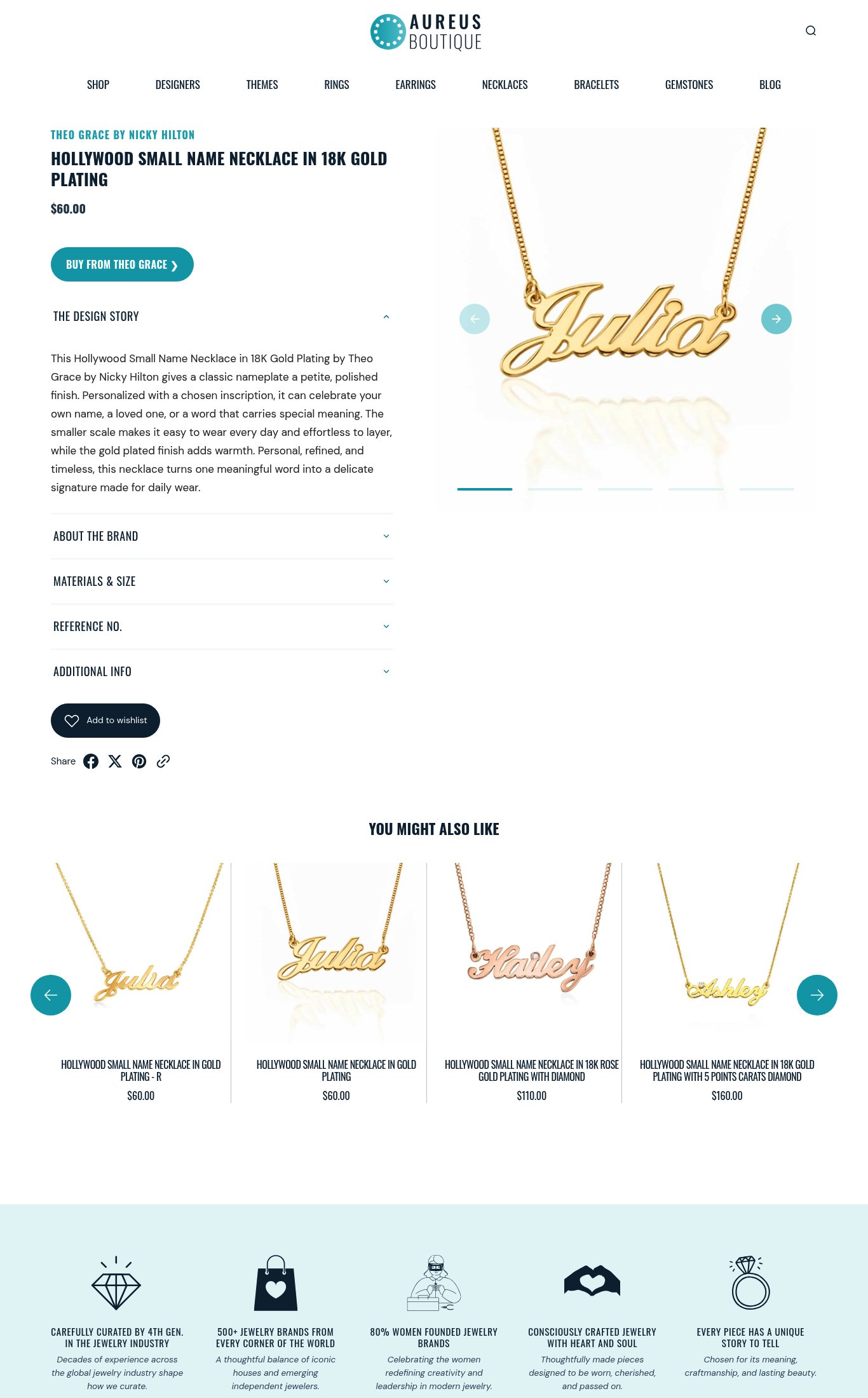 Aureus Boutique page