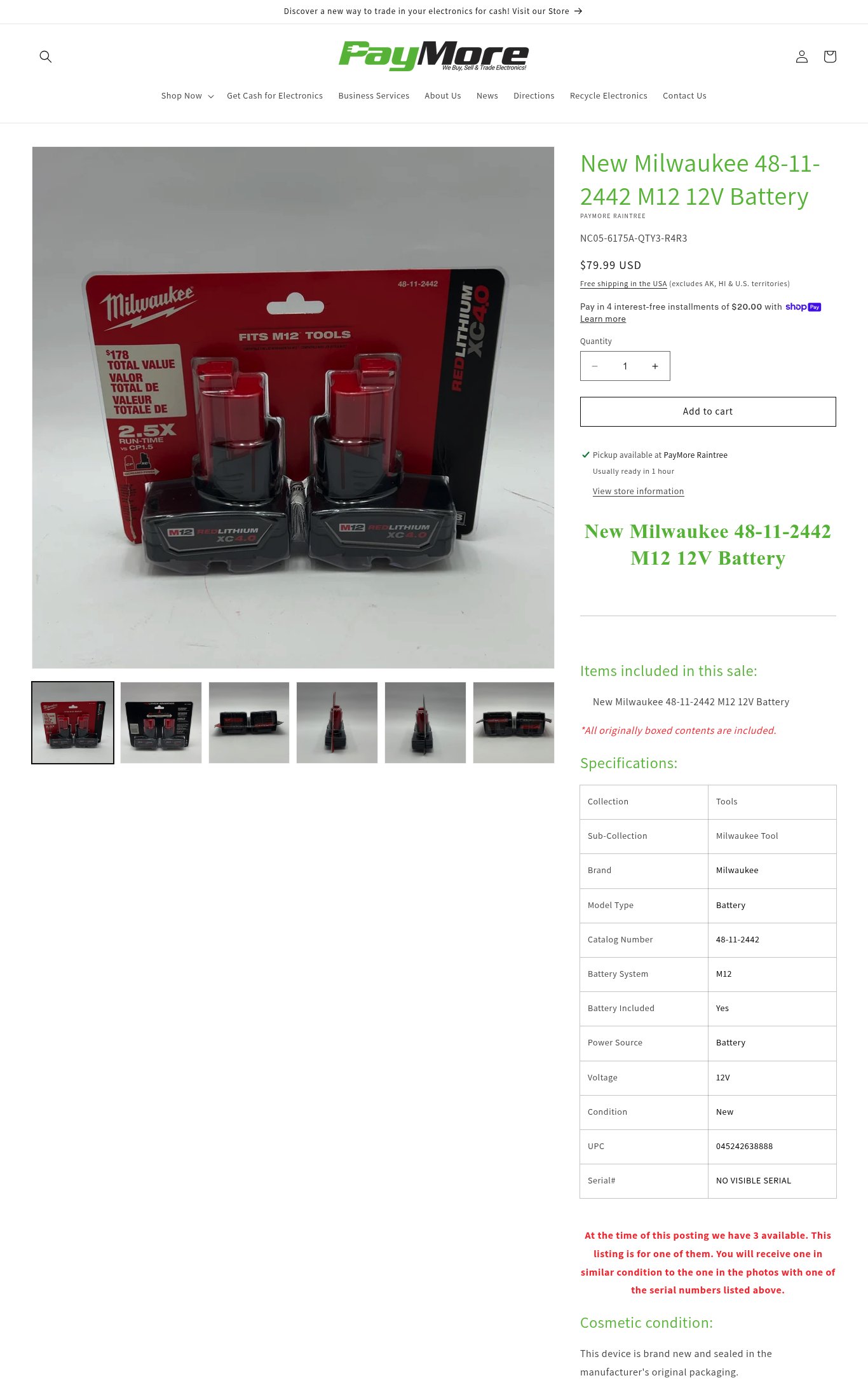 PayMore Raintree page