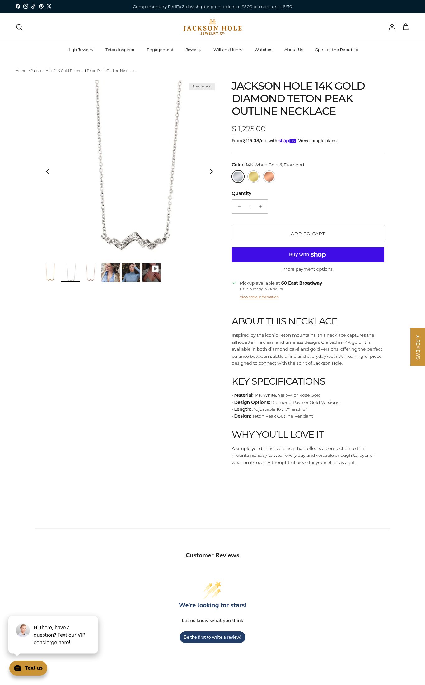 Jackson Hole Jewelry Company page