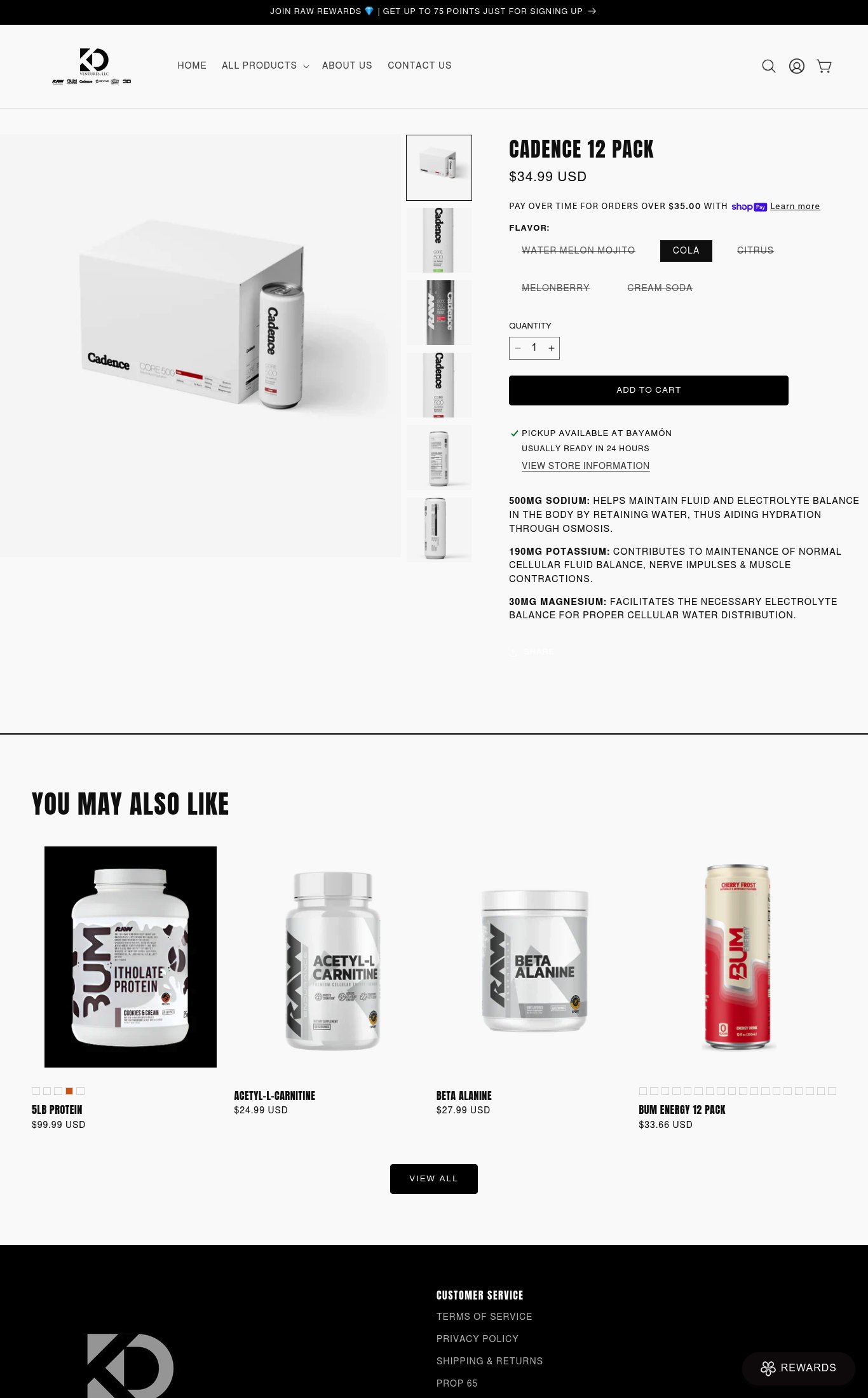 KD Ventures (Raw PR Shop) page