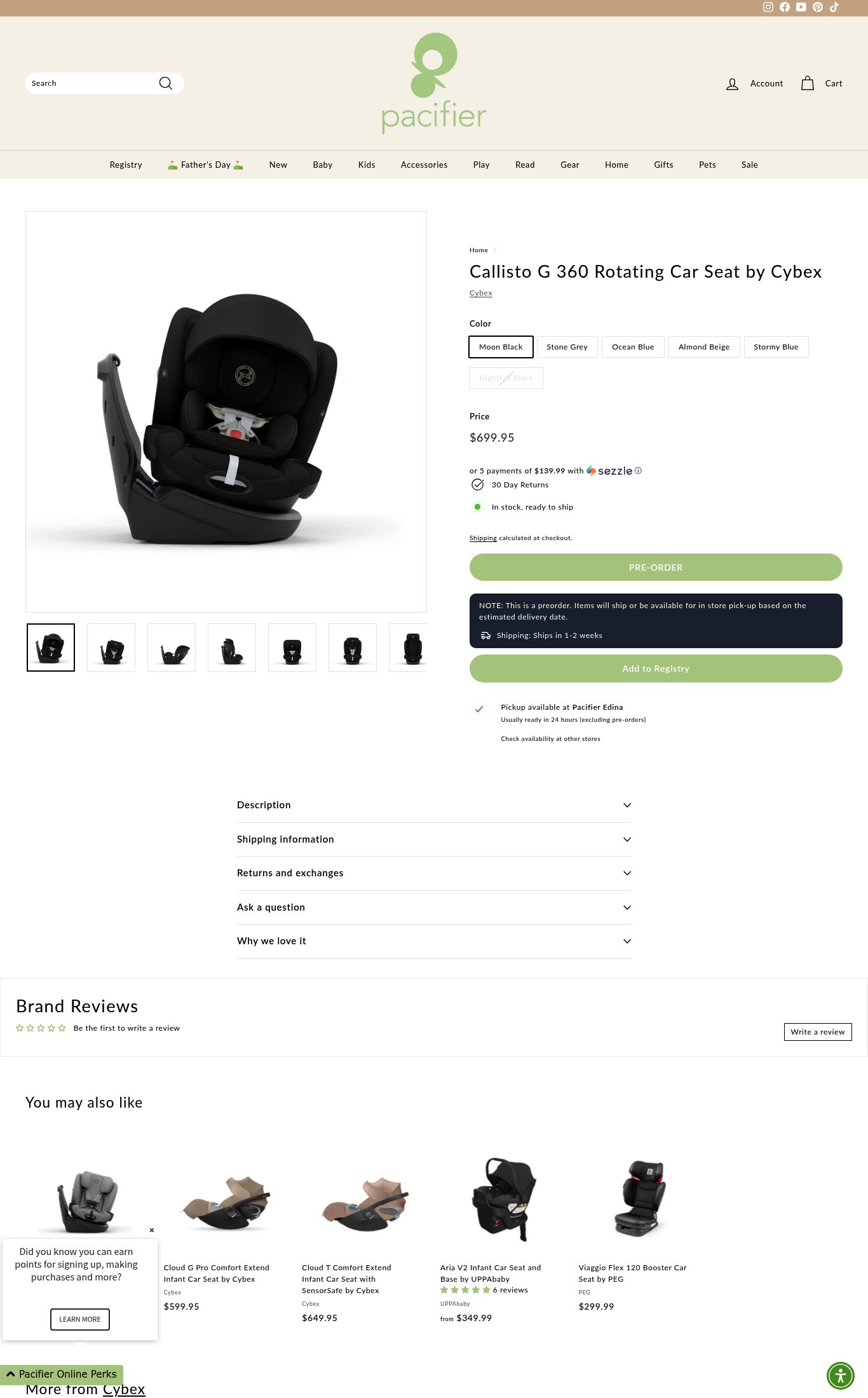Pacifier Kids Boutique page