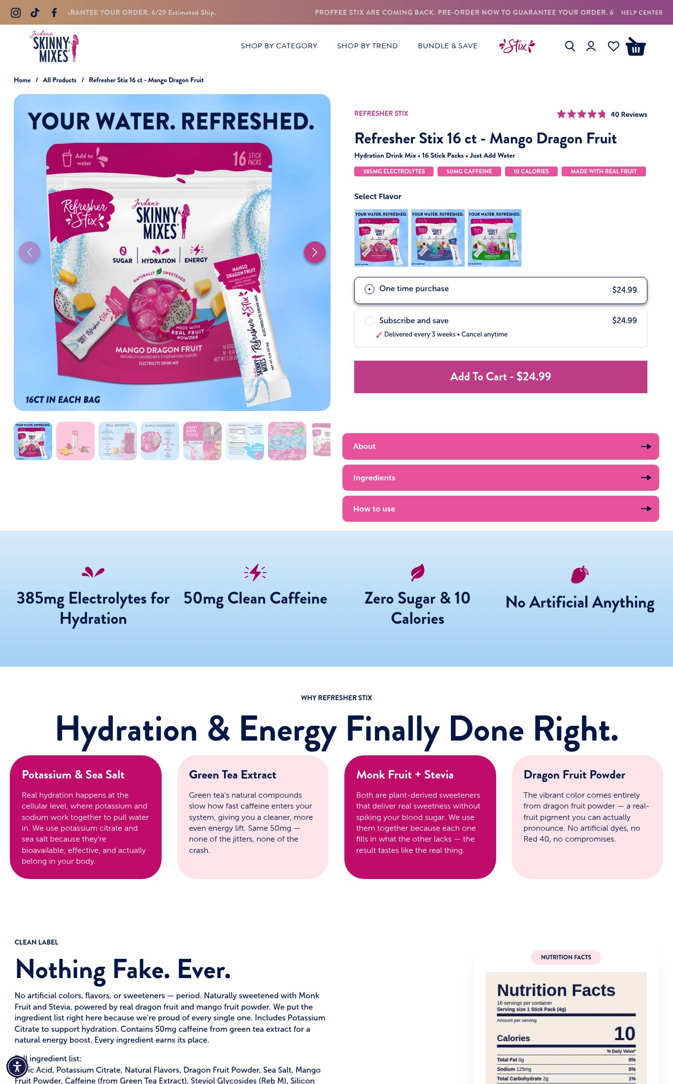 Skinny Mixes page