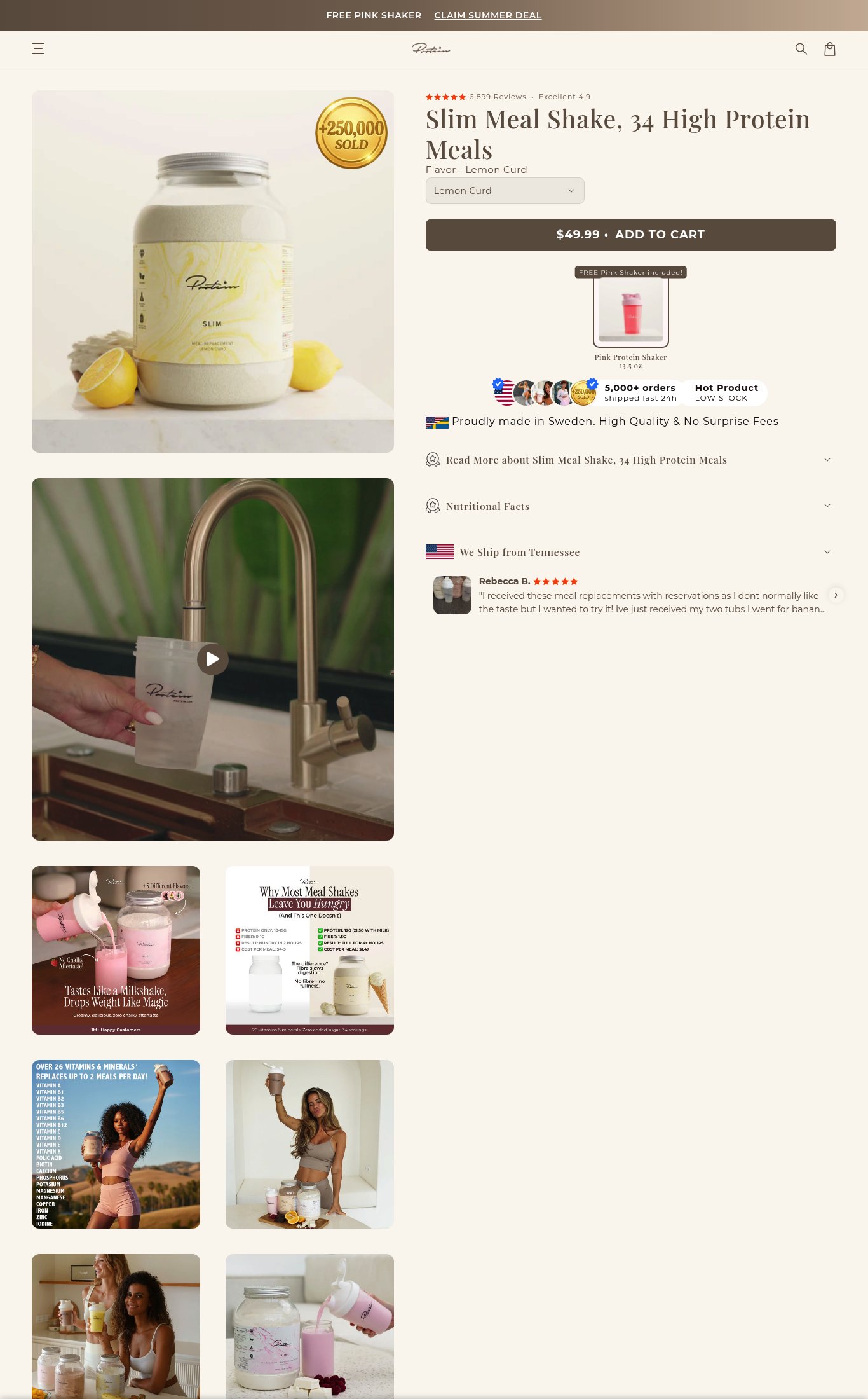 Protein.com page