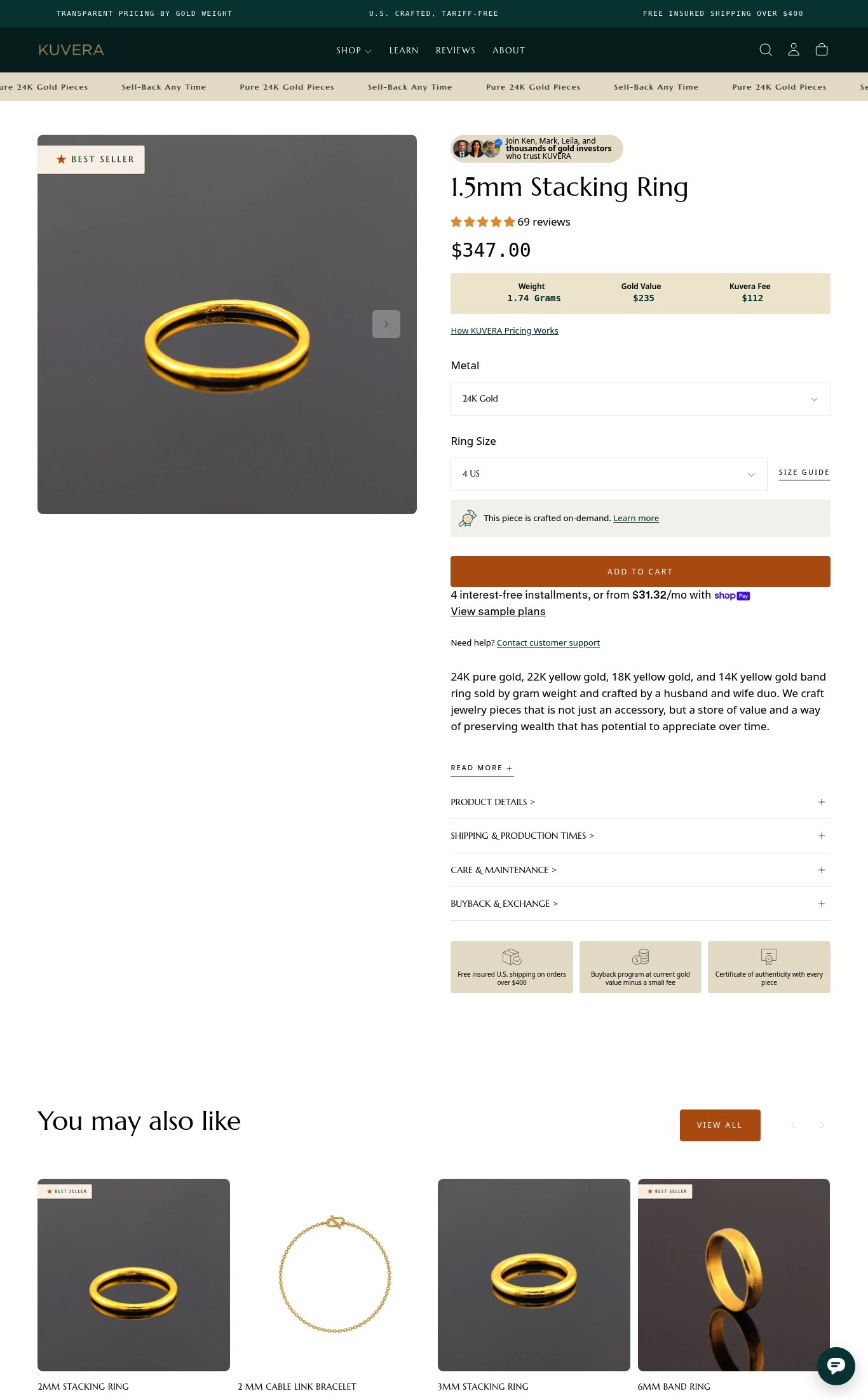 Kuvera Jewelry page