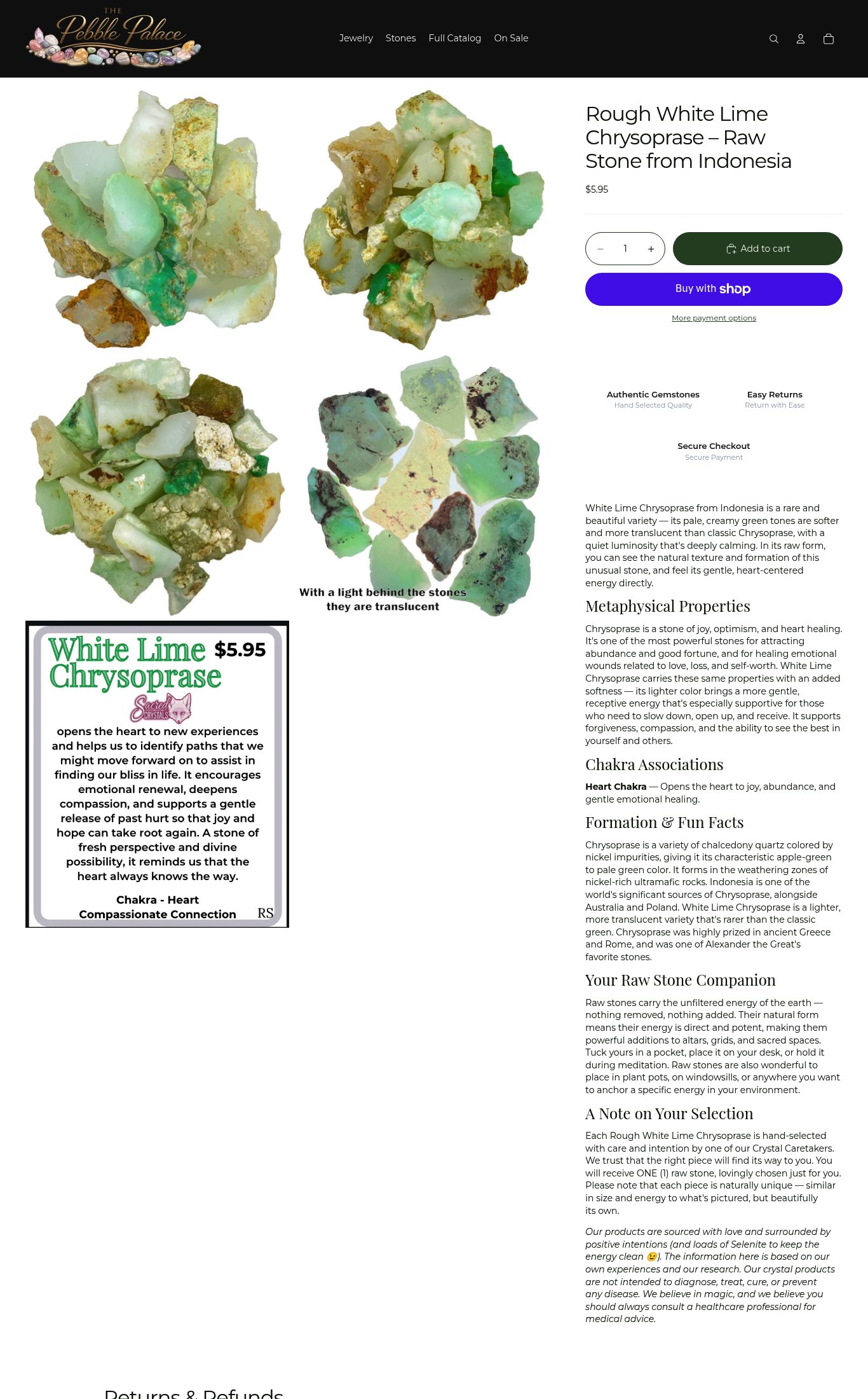 The Pebble Palace page