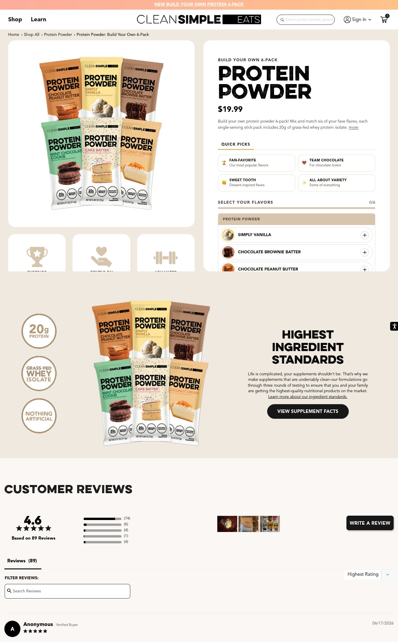 Clean Simple Eats page