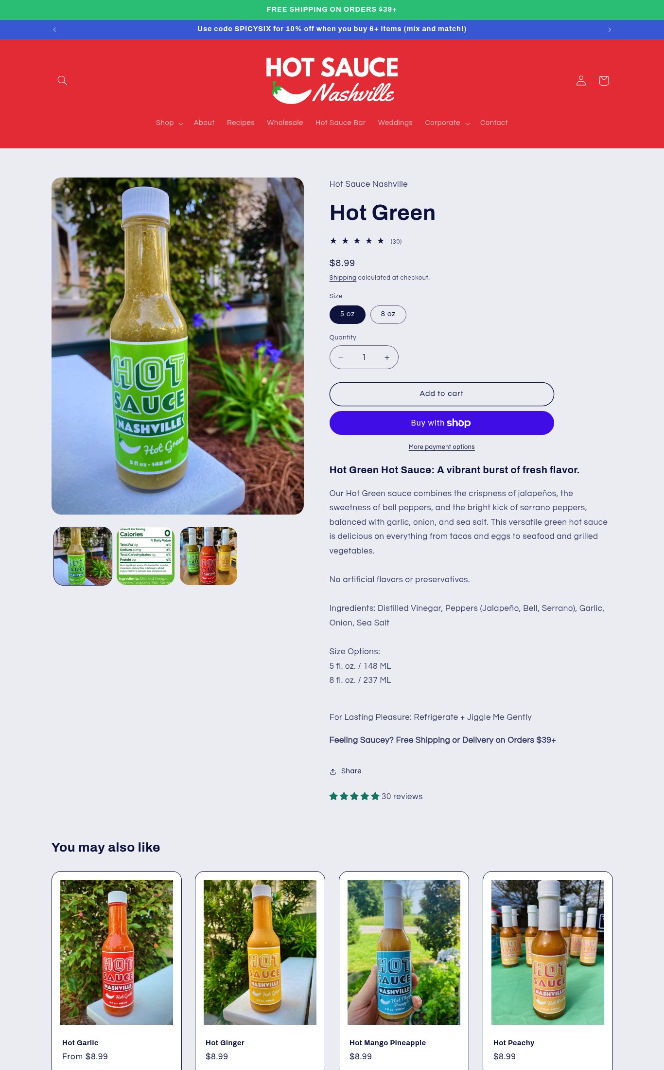 Hot Sauce Nashville page