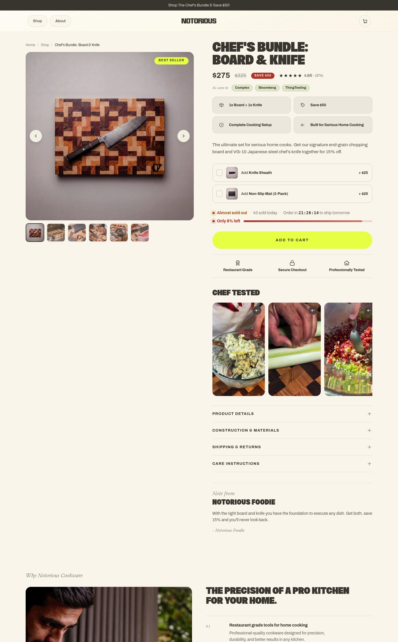 Notorious Cookware page