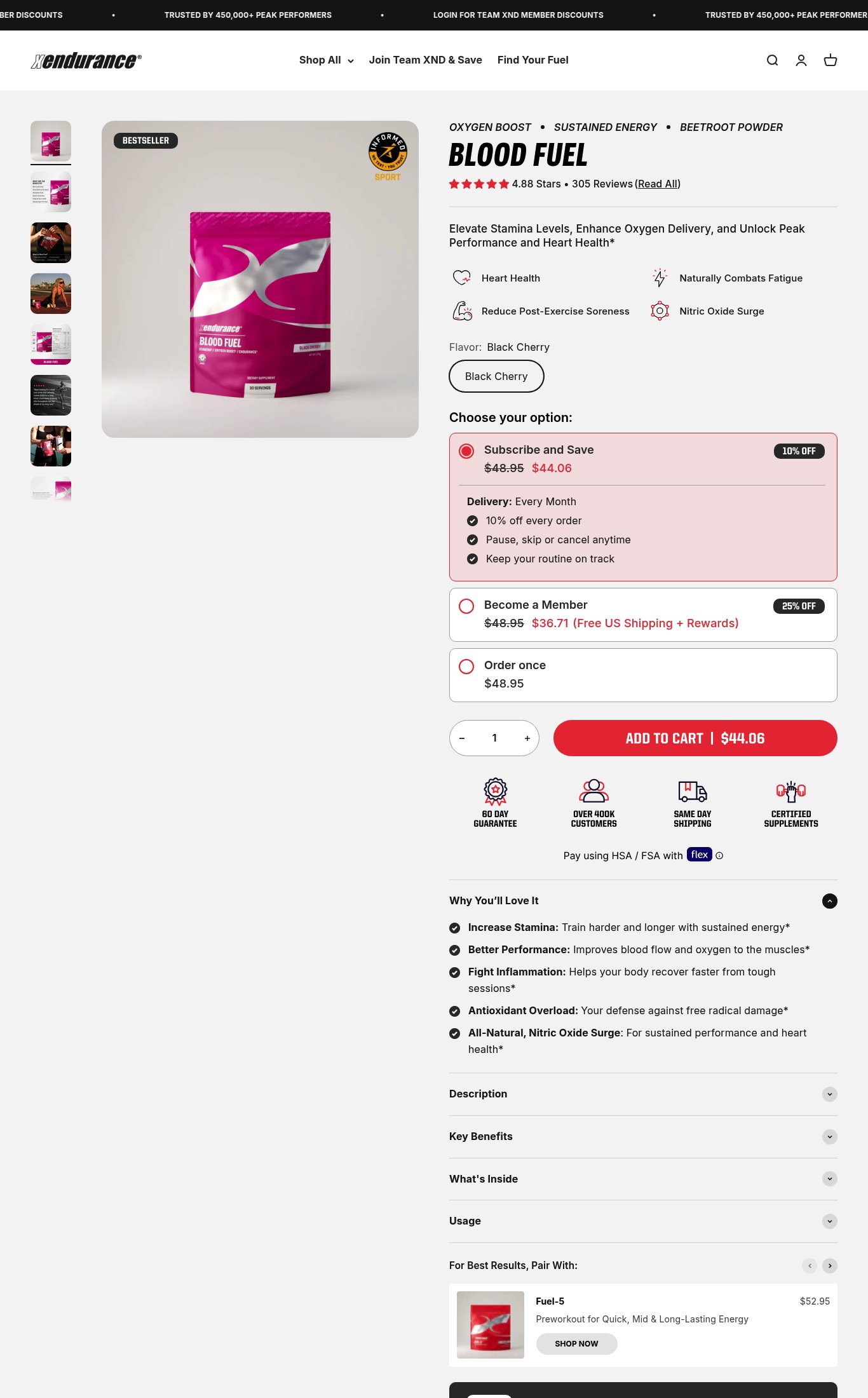 Xendurance page