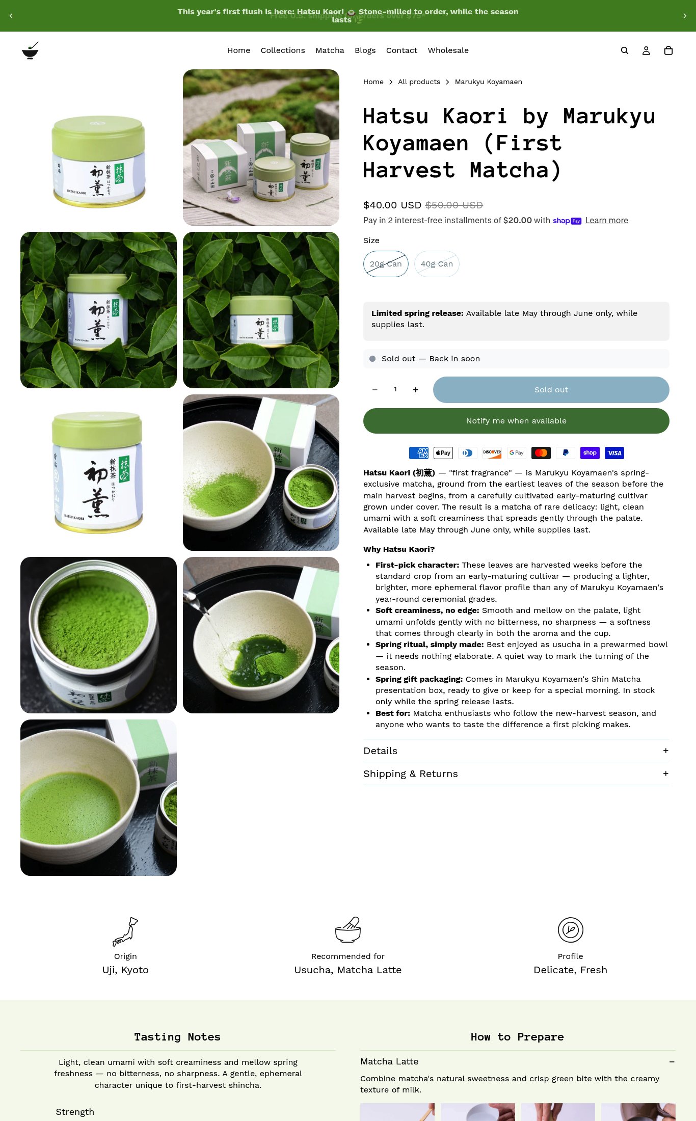 Kanso Tea page
