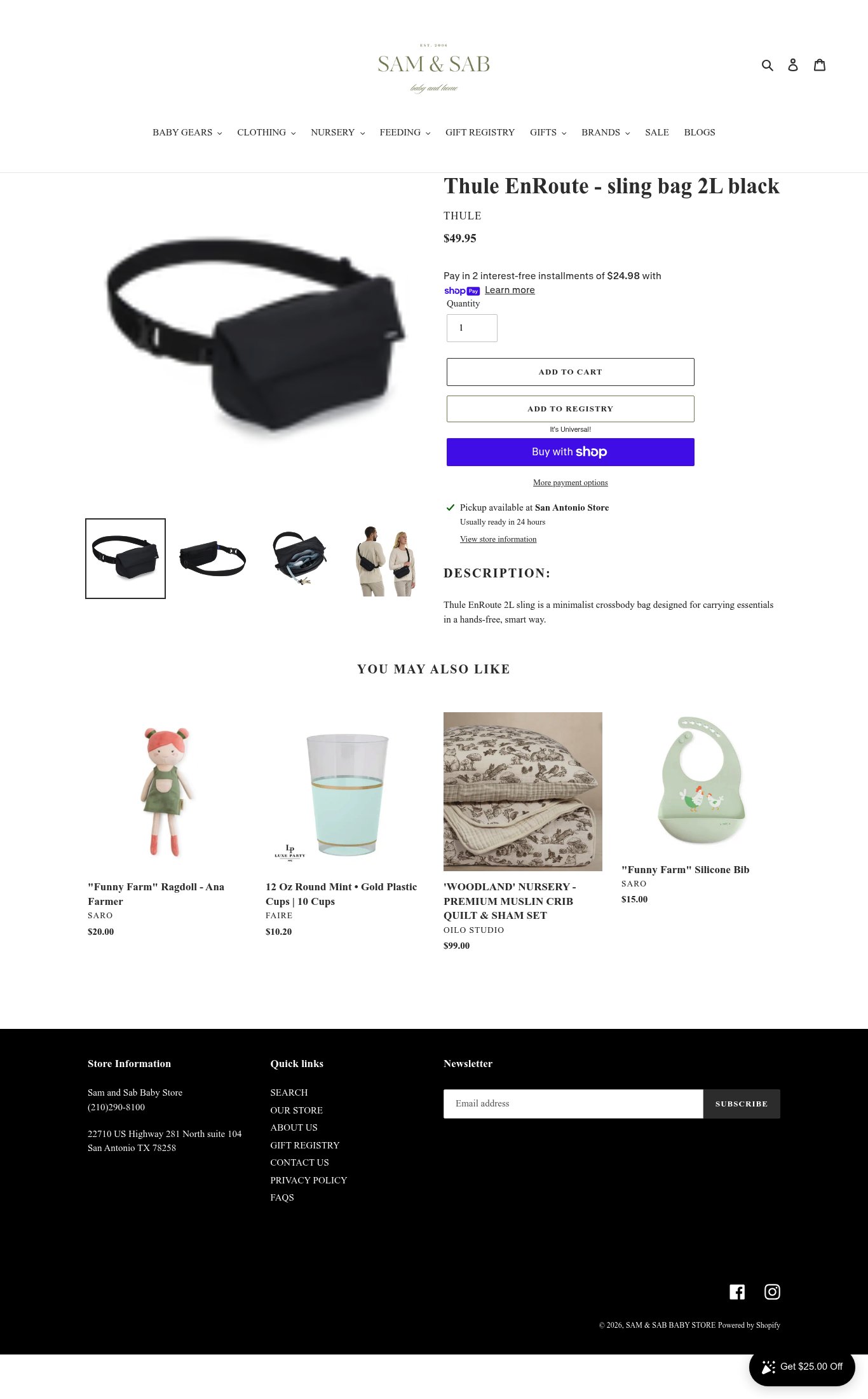 SAM & SAB BABY STORE page