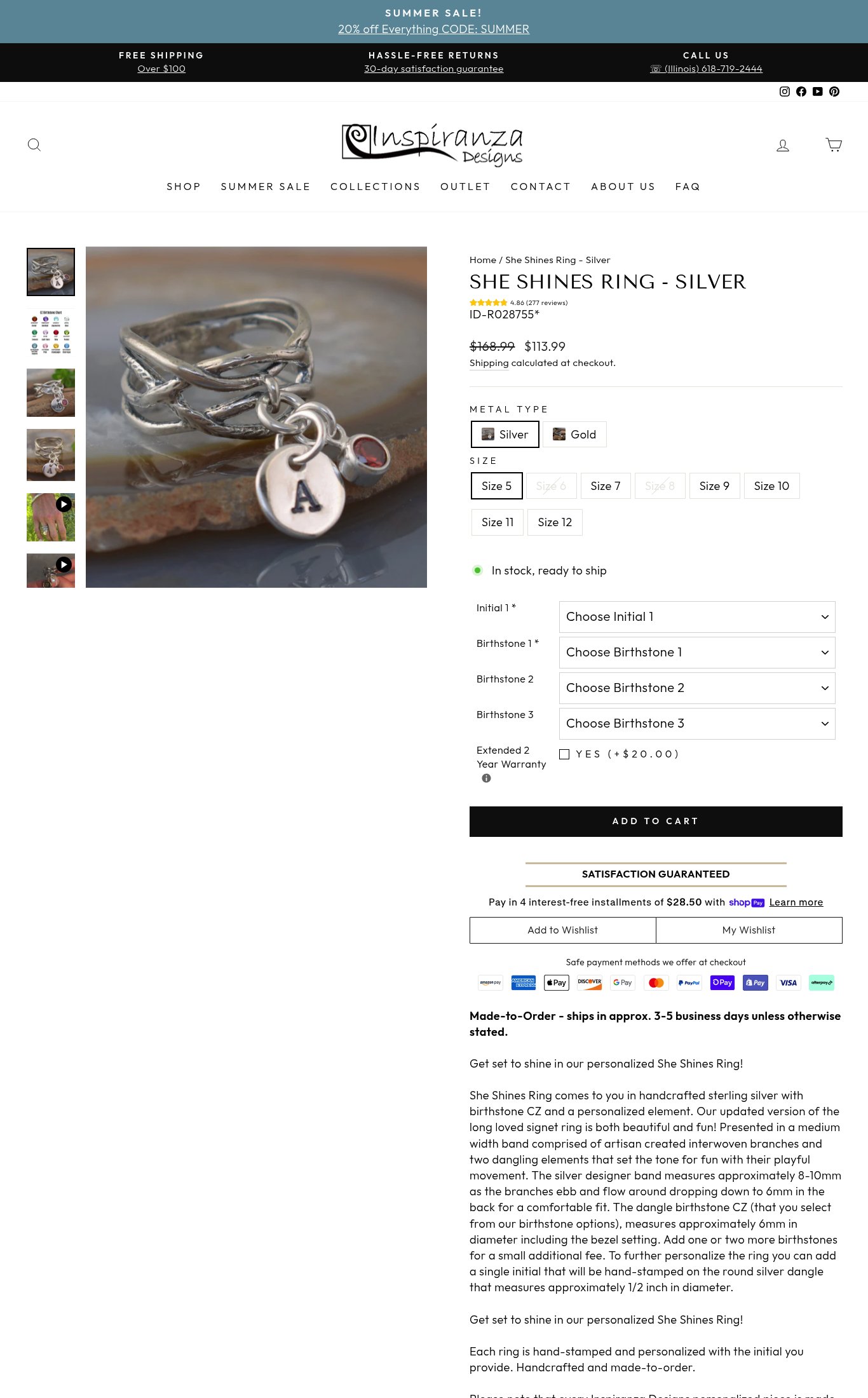 Inspiranza Designs page