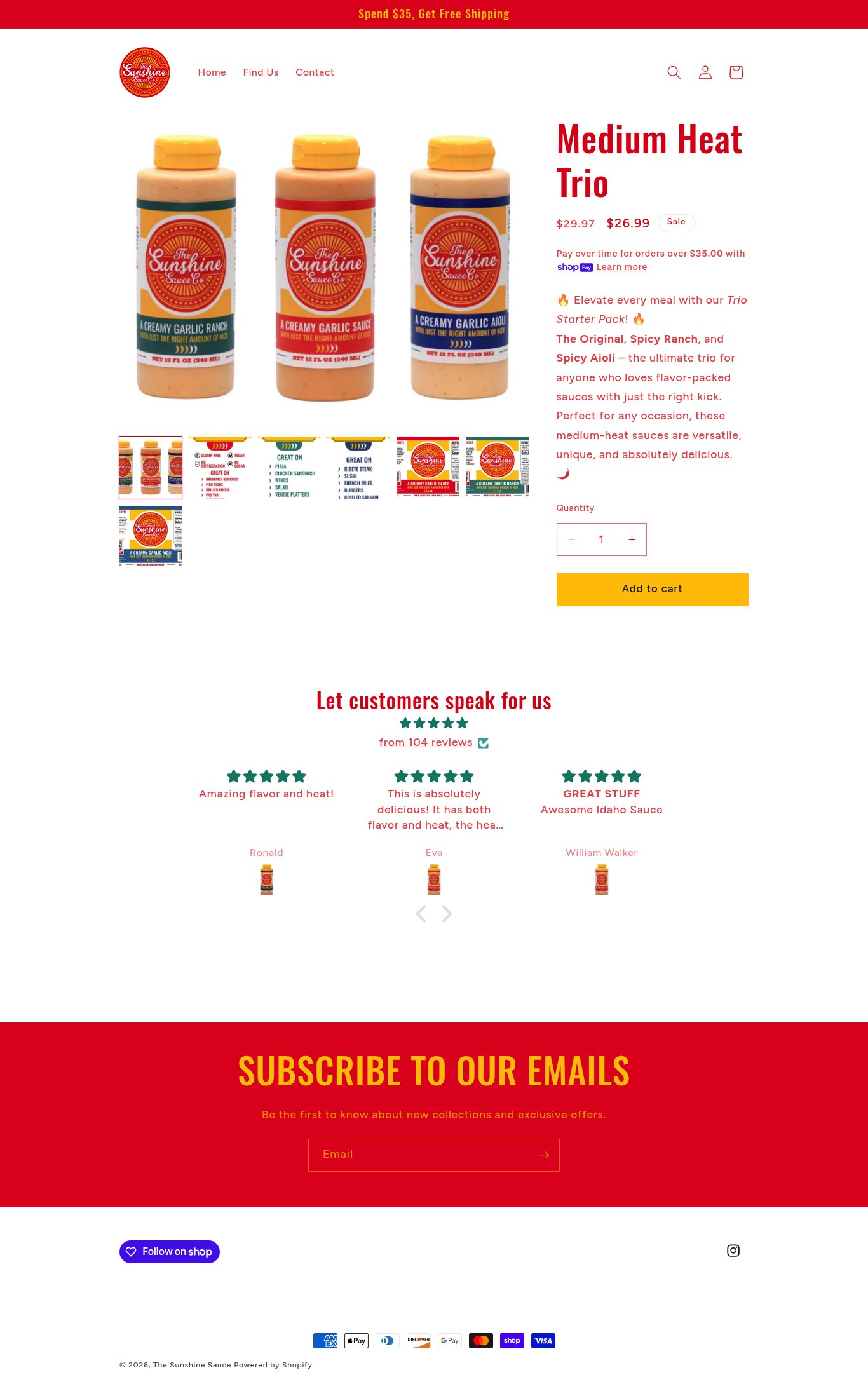 The Sunshine Sauce page