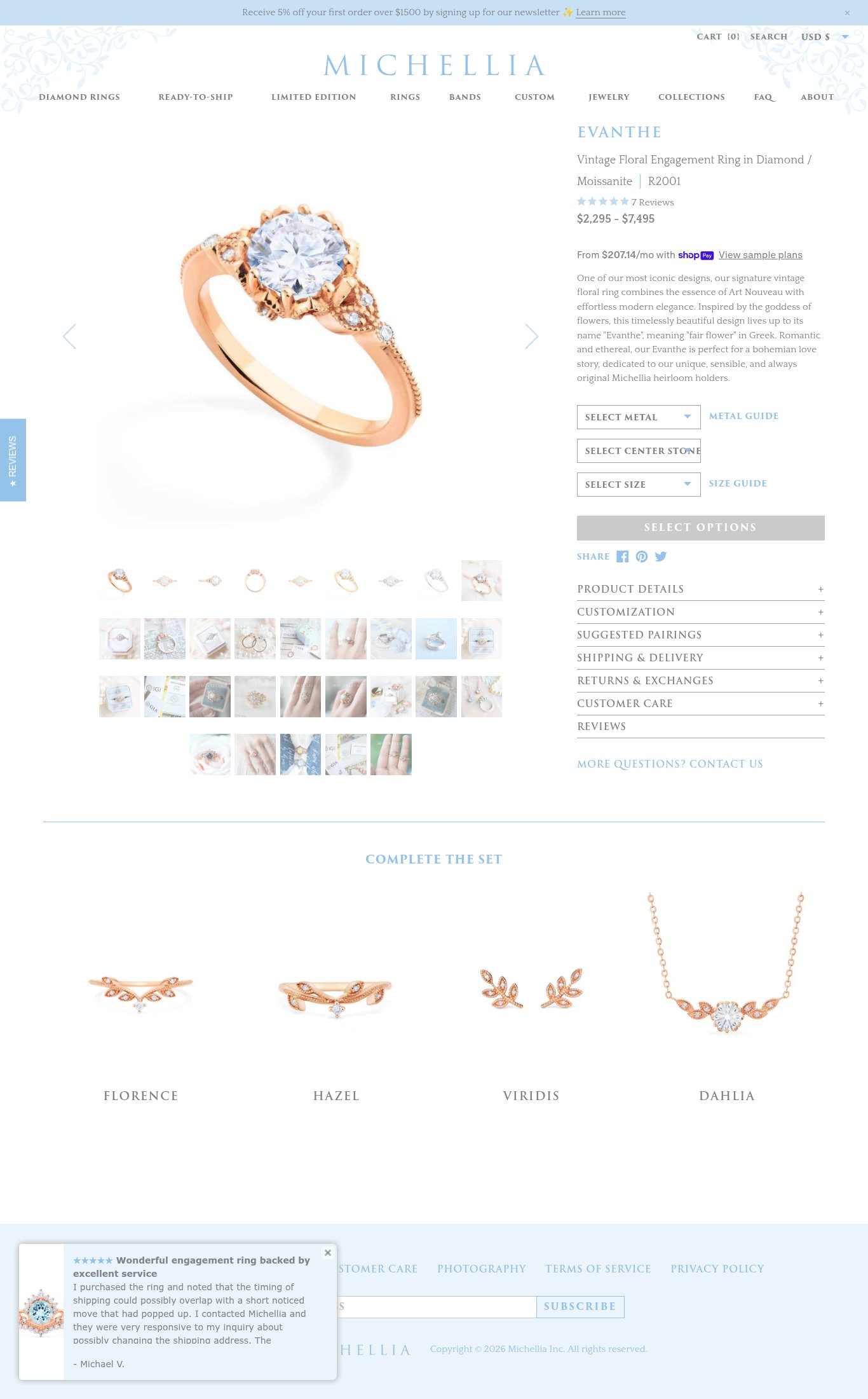 Michellia Fine Jewelry page