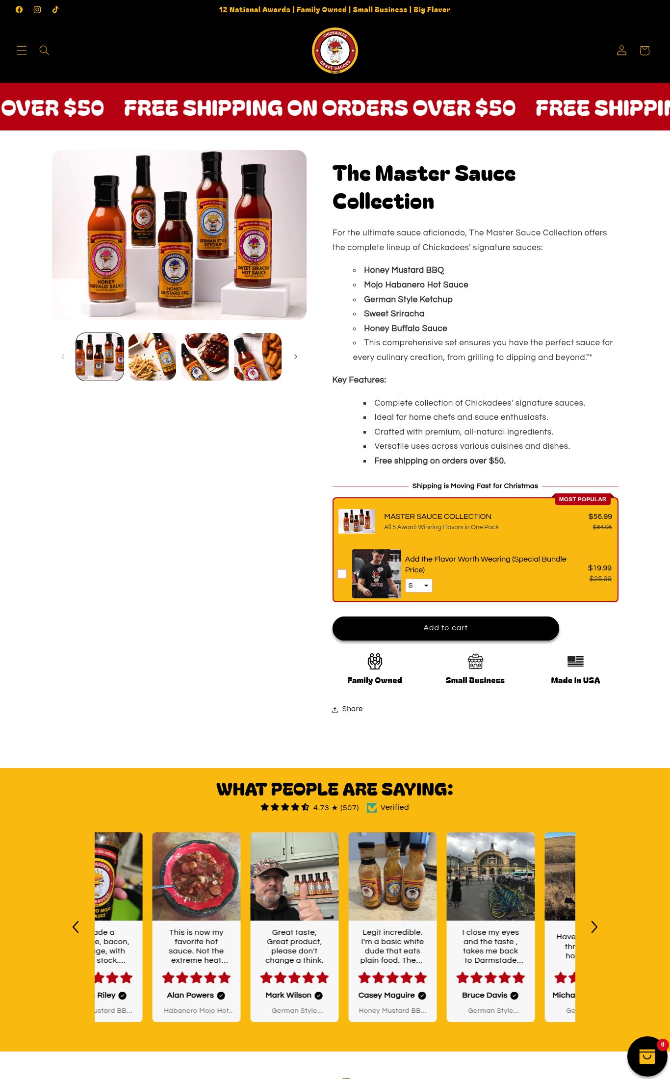 Chickadees Craft Sauces page