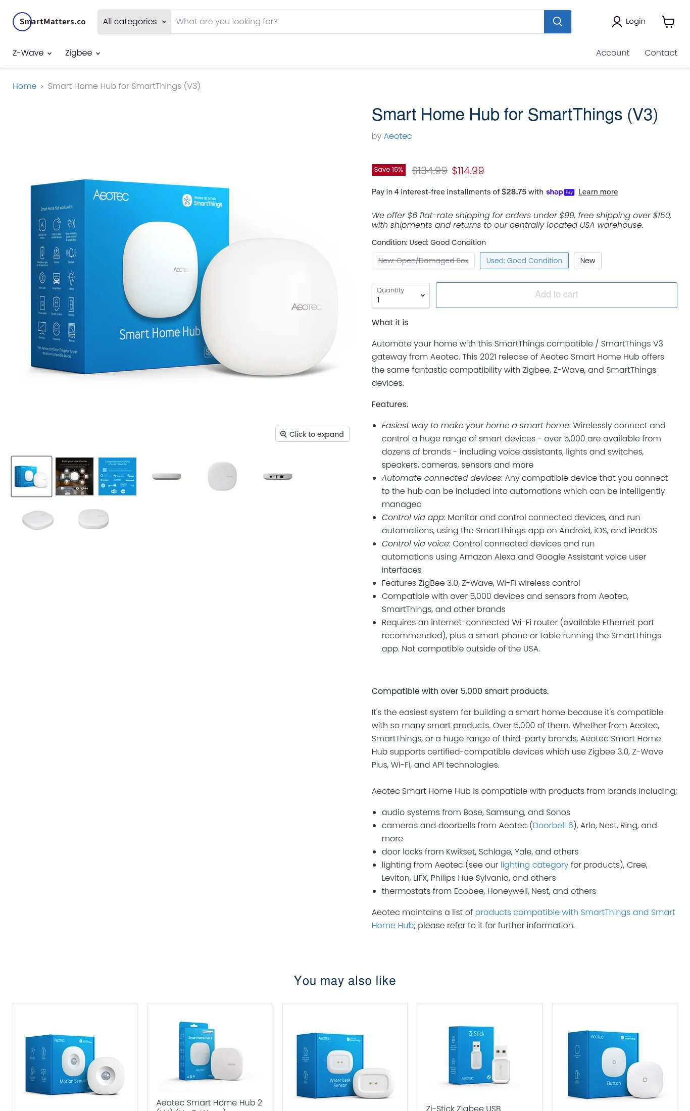 SmartMatters.co (Aeotec) page