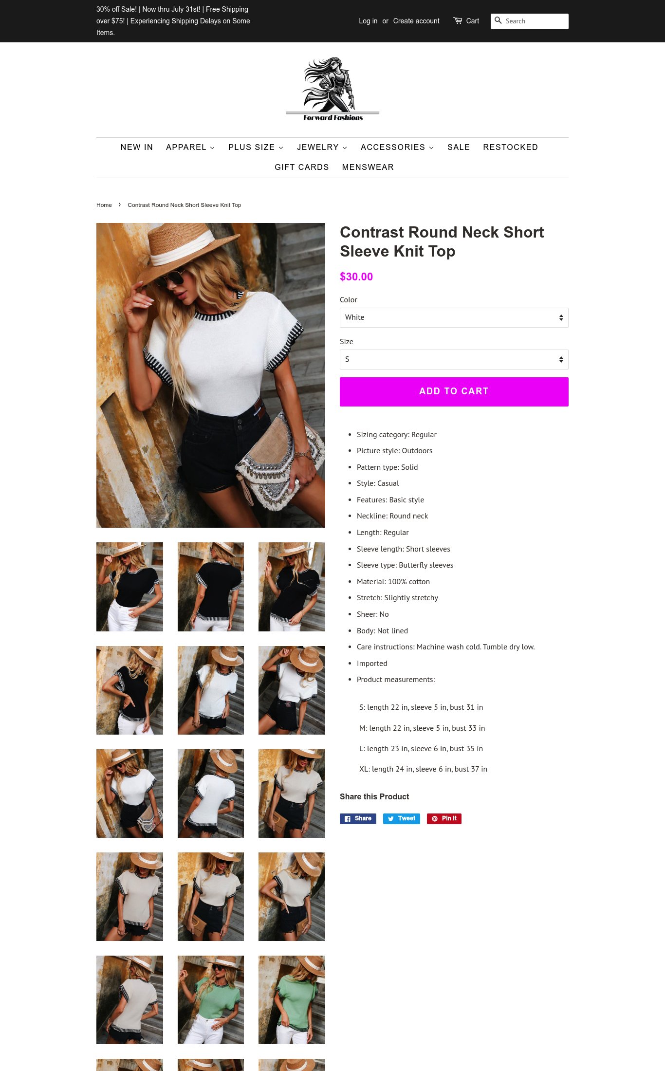 Forward Fashions page