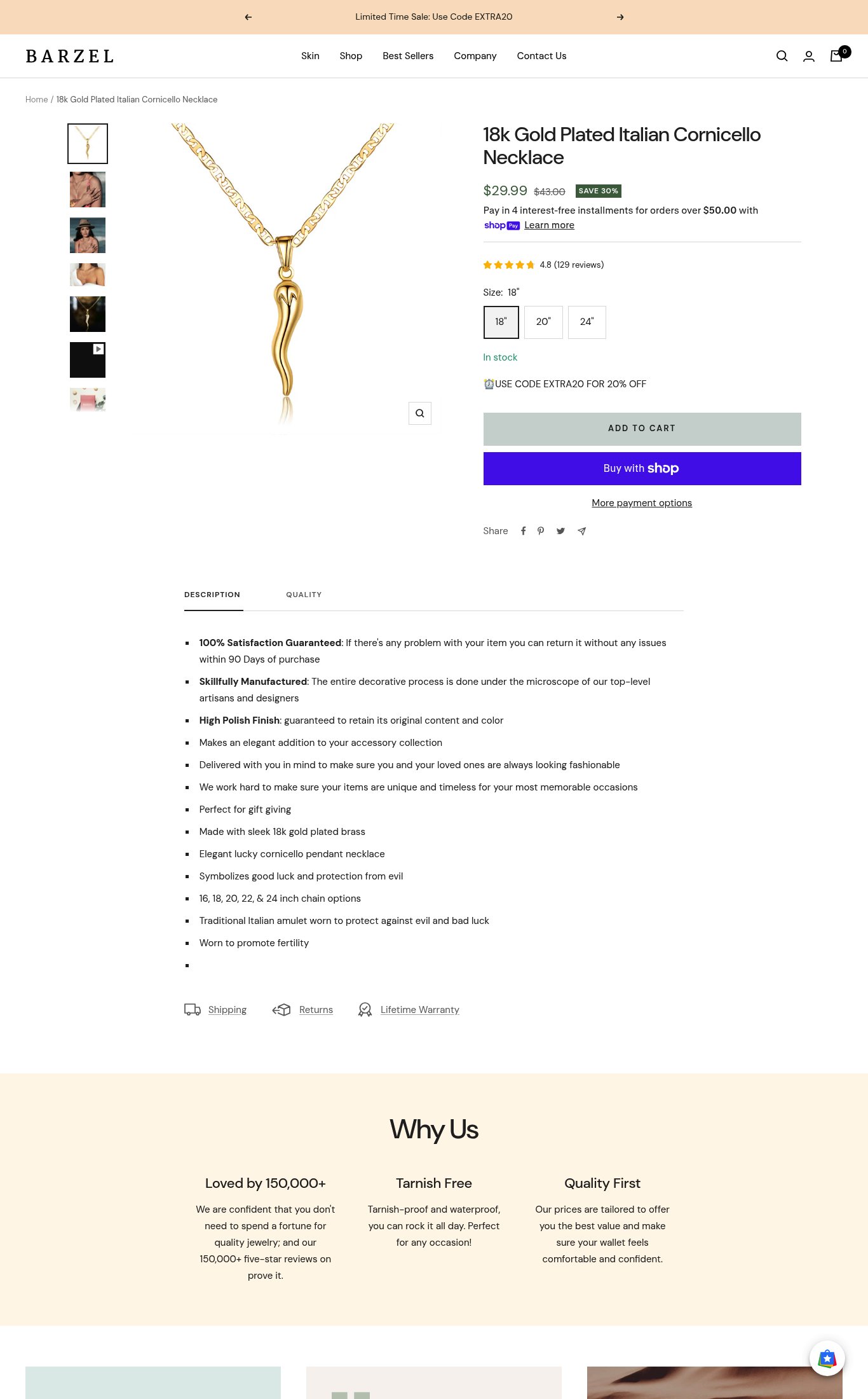 Barzel Jewelry page