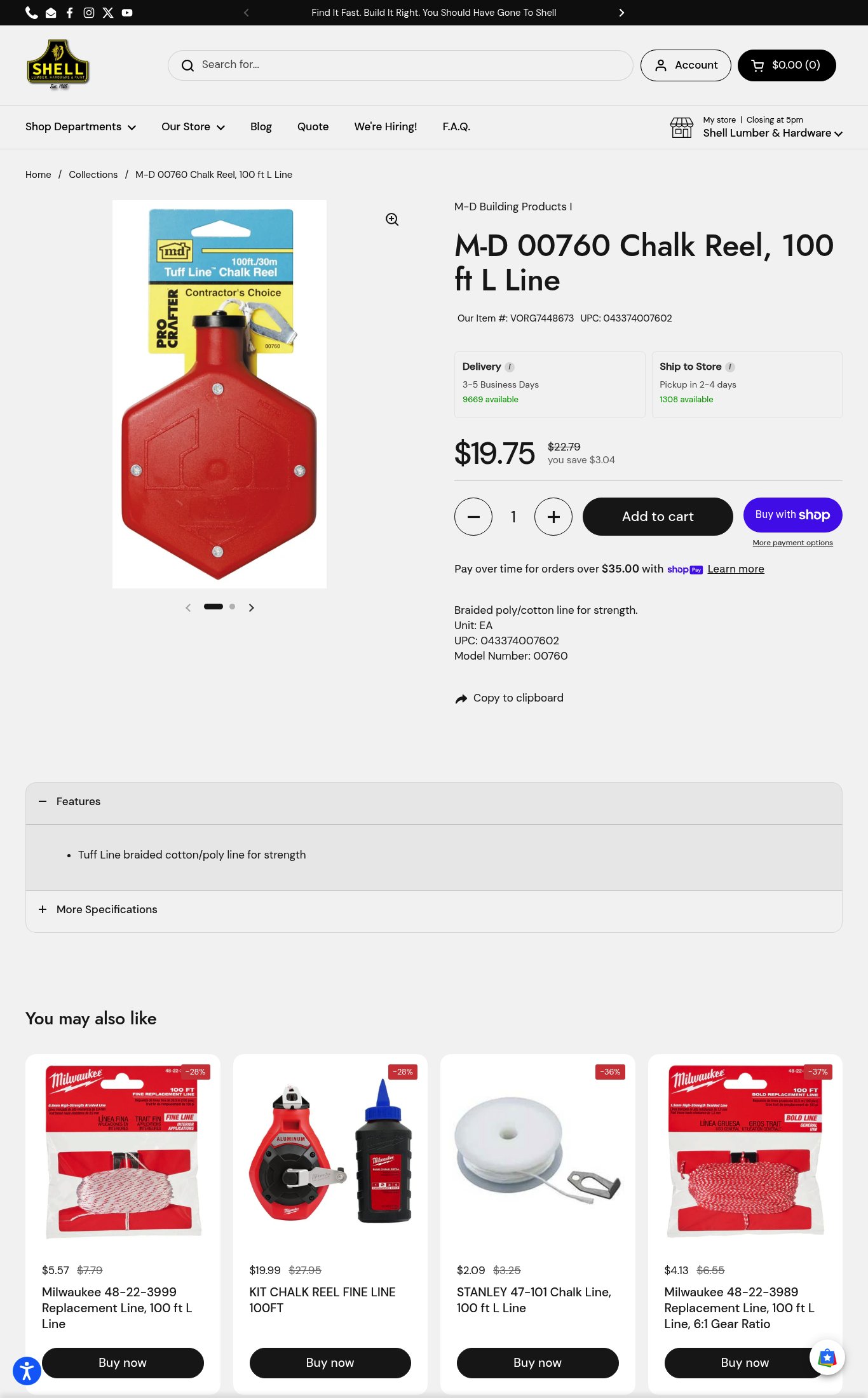 Shell Lumber and Hardware page