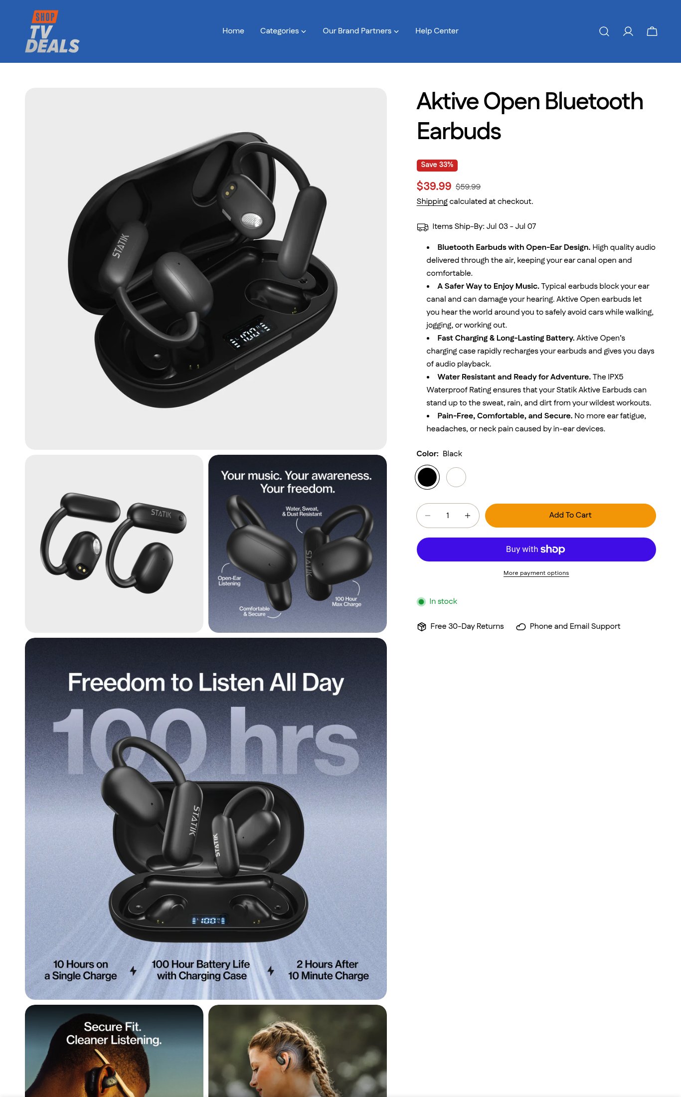 Shop TV Deals page