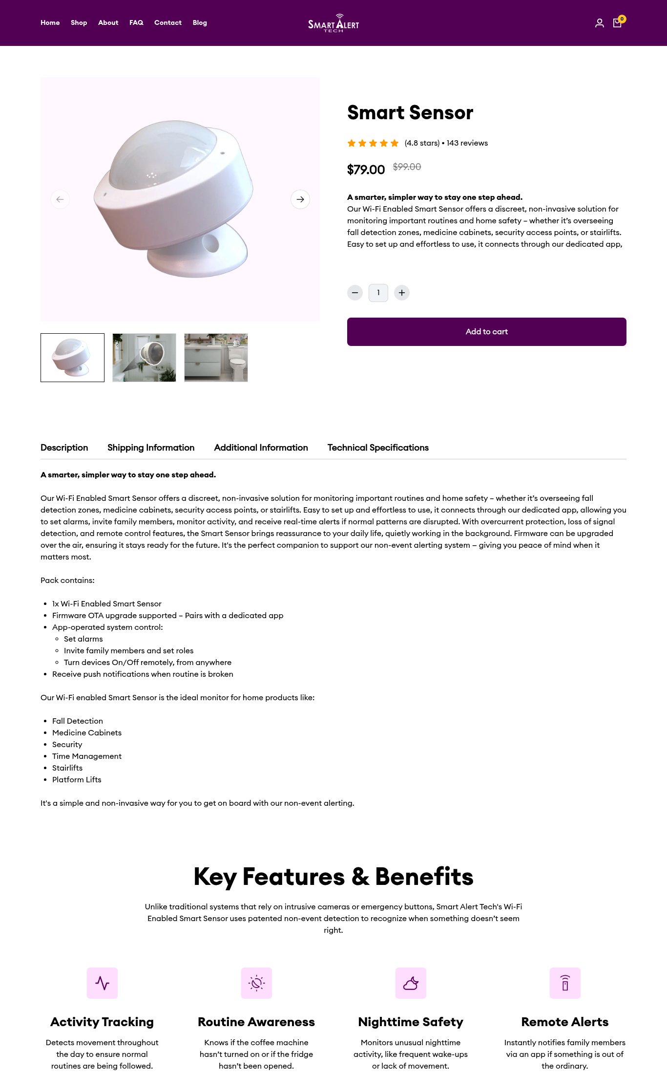 Smart Alert Tech page