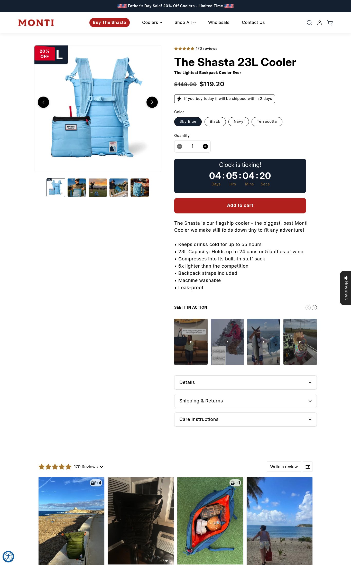 Monti Coolers page