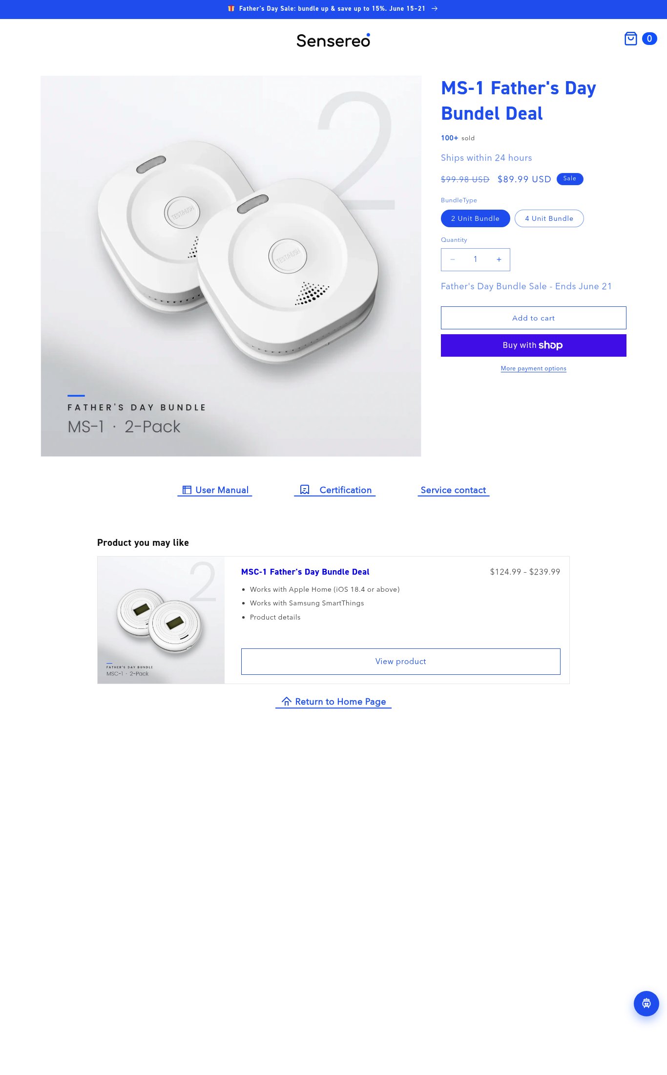 Sensereo page
