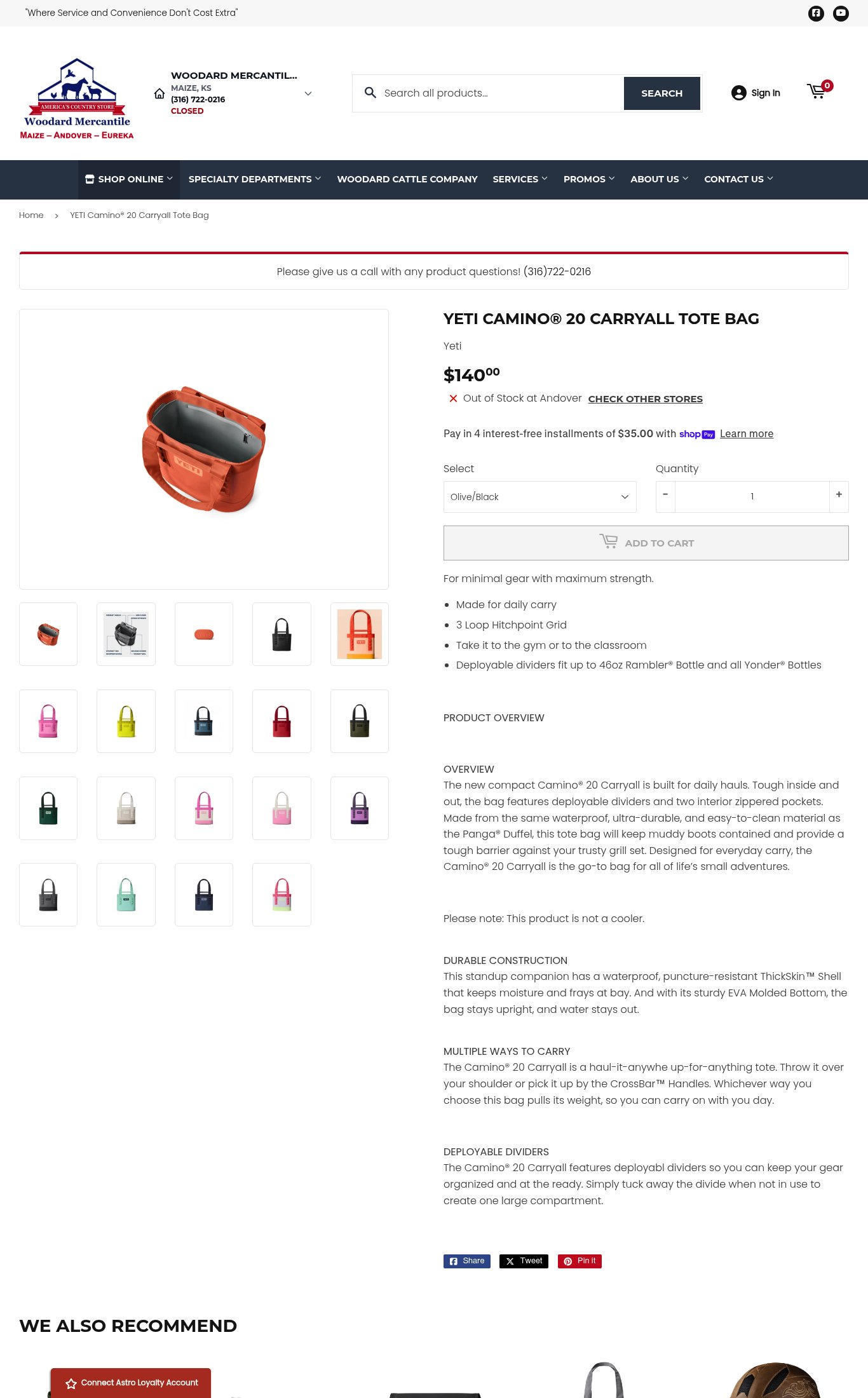 Woodard Mercantile page