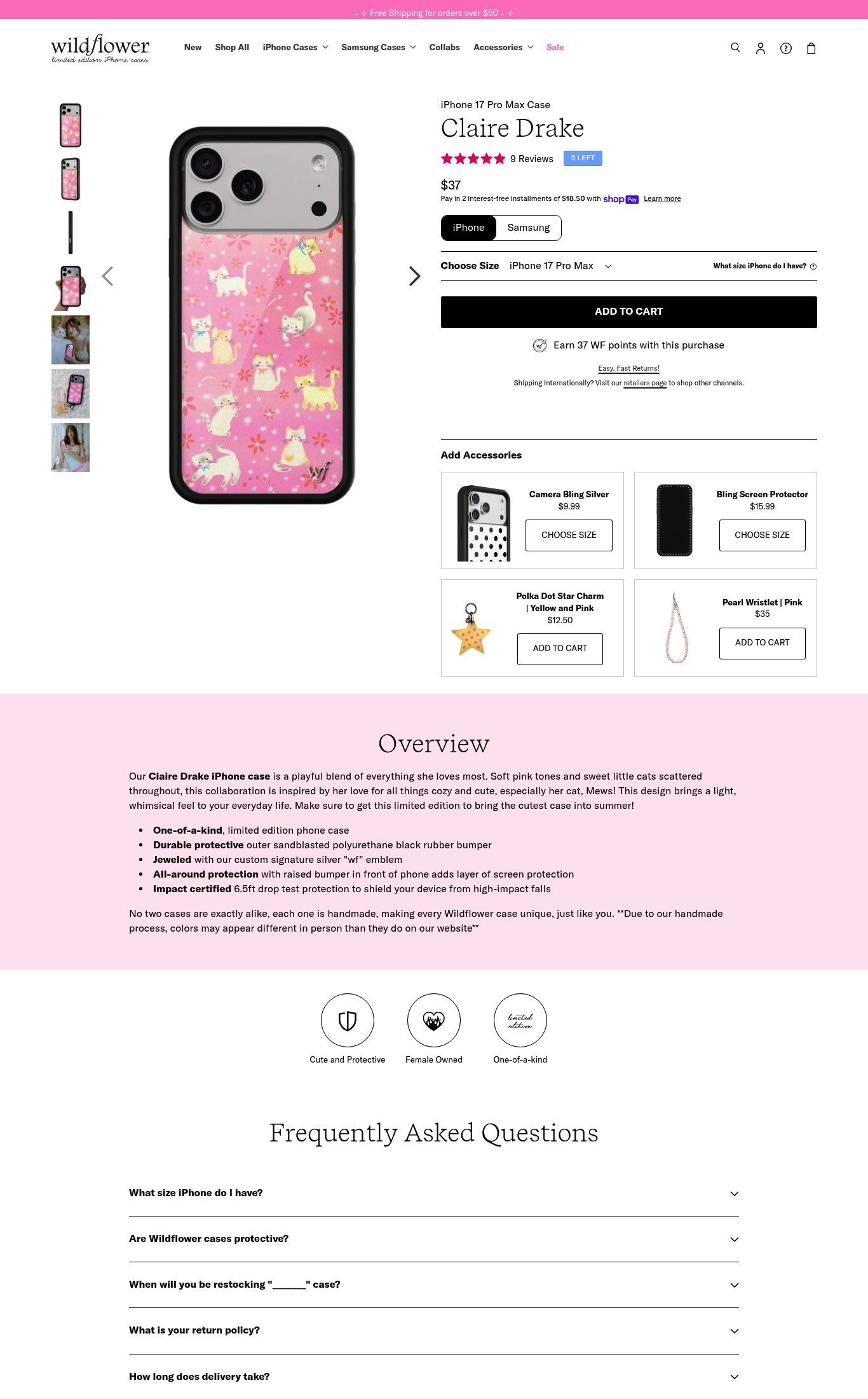 Wildflower Cases page