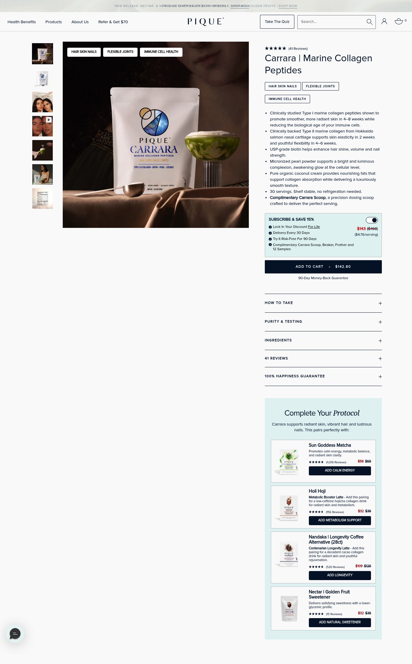 Pique page