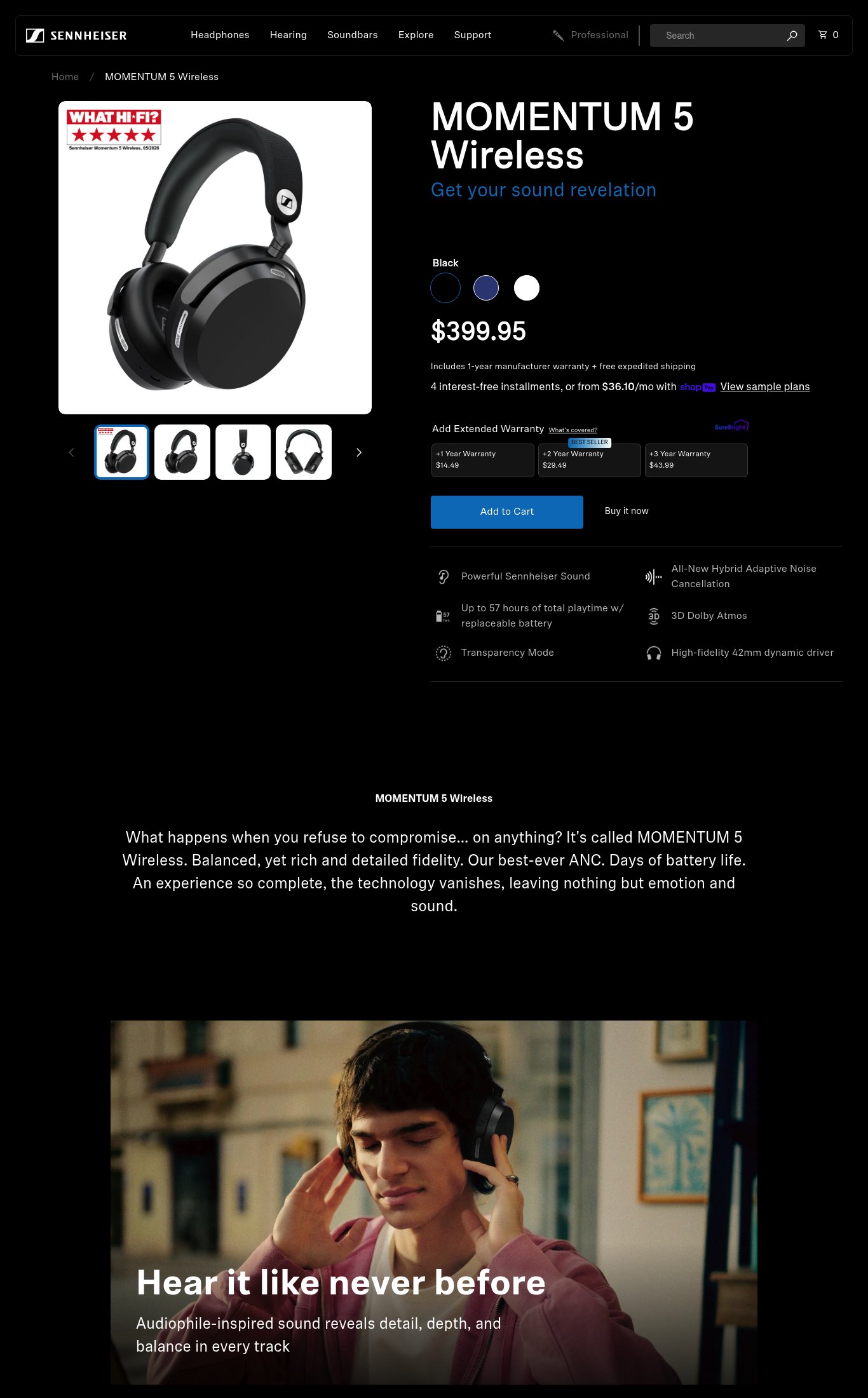 Sennheiser US (Sonova Consumer Hearing USA LLC) page