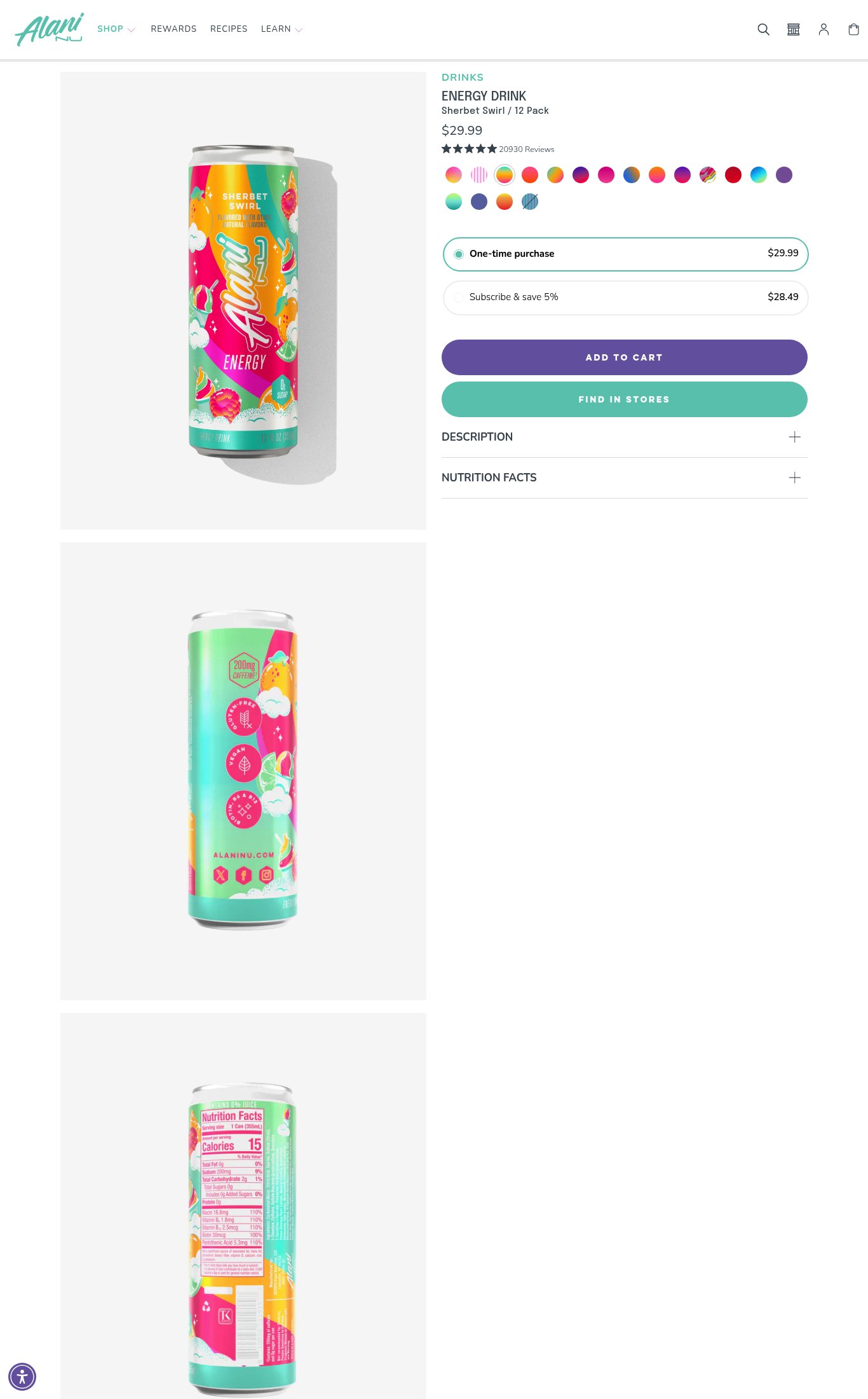 Alani Nu page