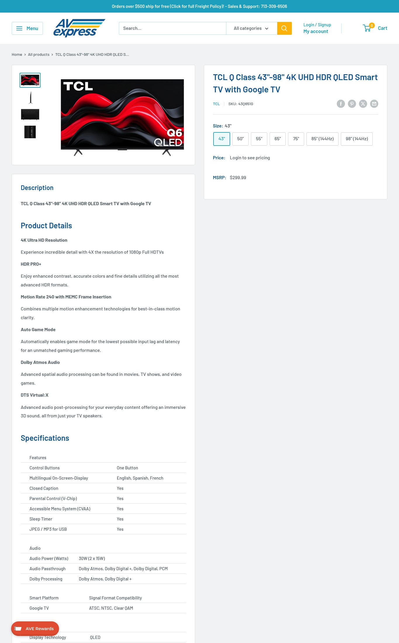 AV Express page
