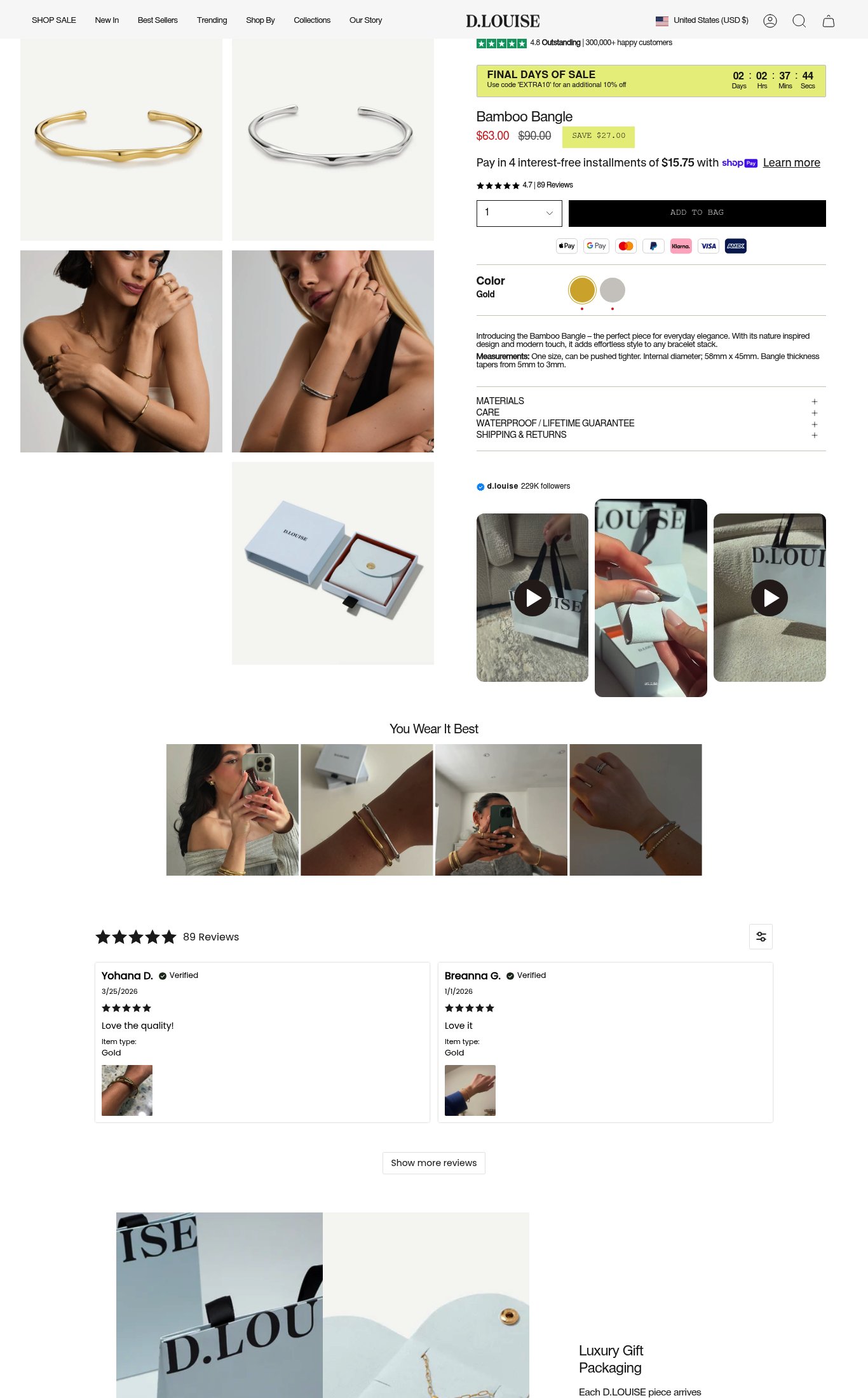 D.LOUISE Jewelry page