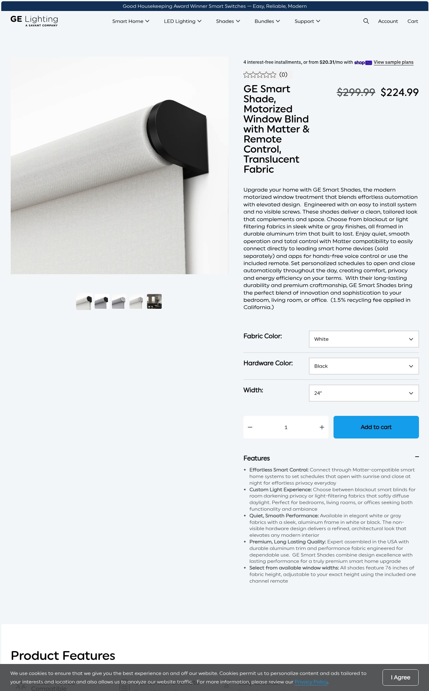 GE Lighting, a Savant Company page