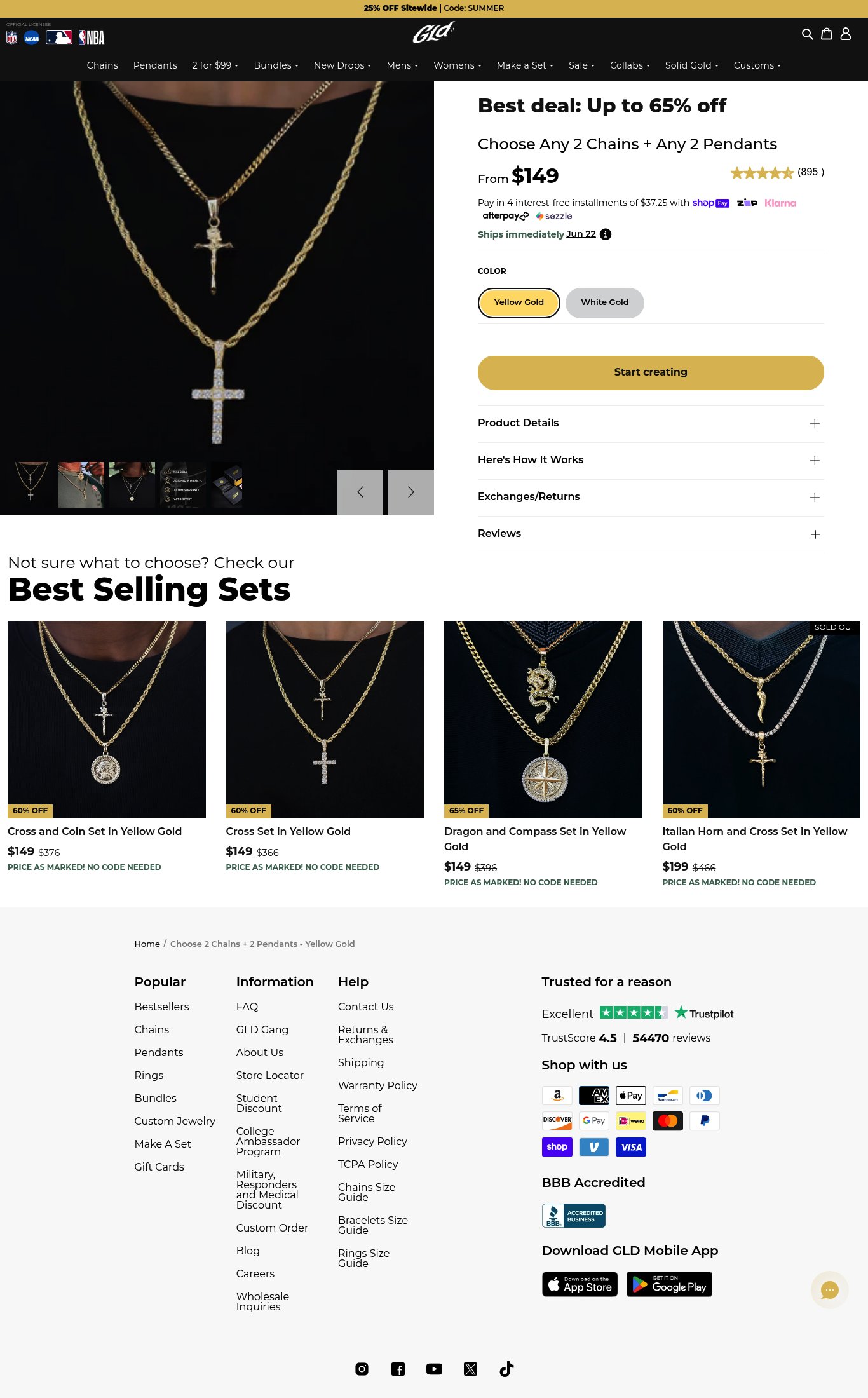 The GLD Shop page