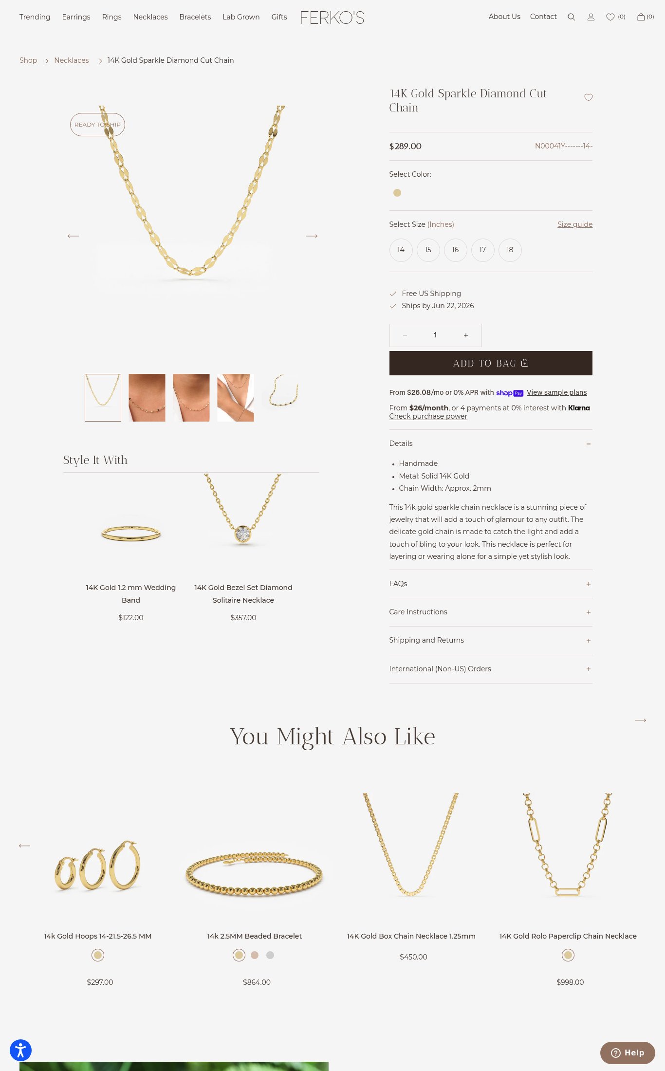 Ferkos Fine Jewelry page