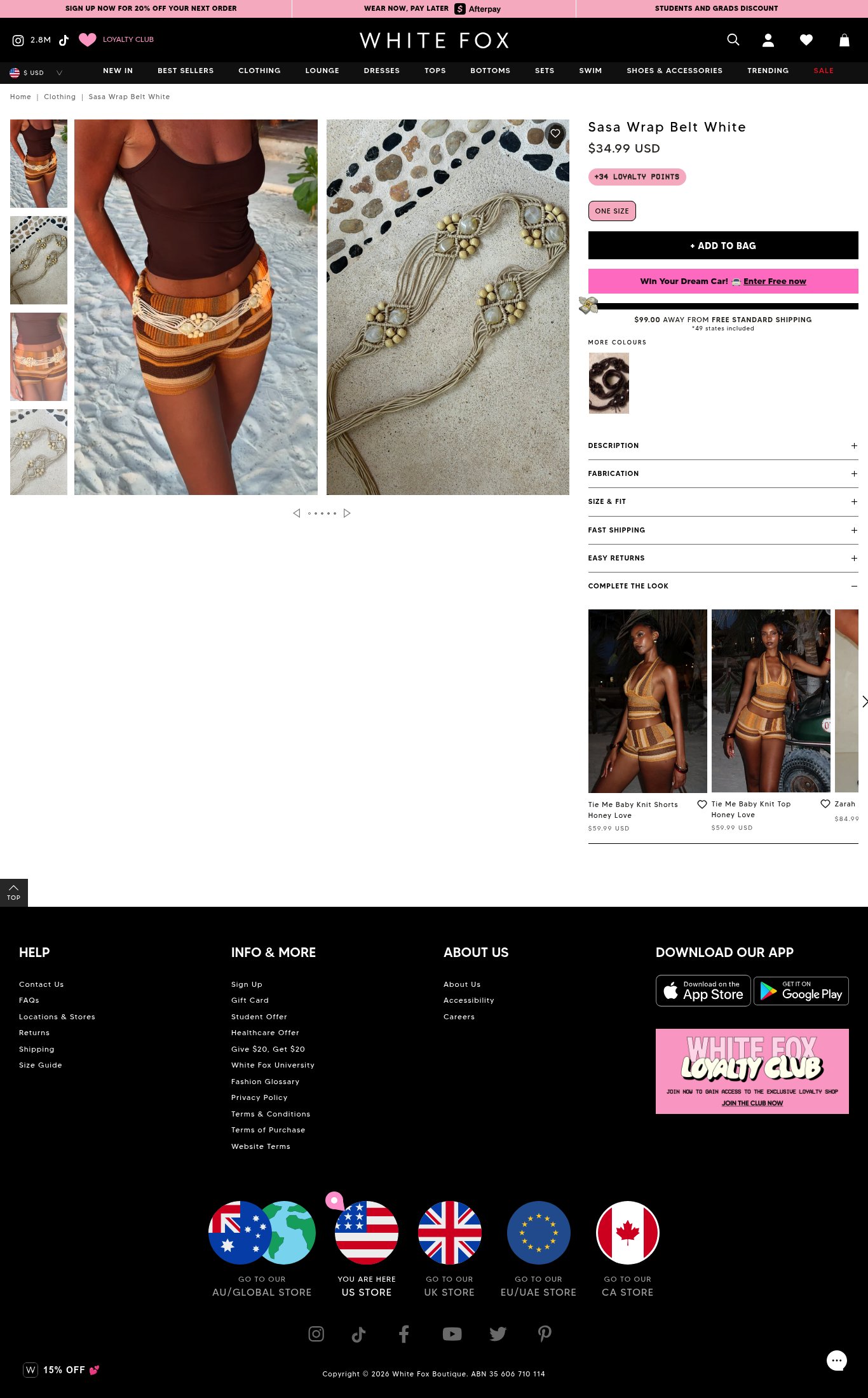 White Fox Boutique USA page